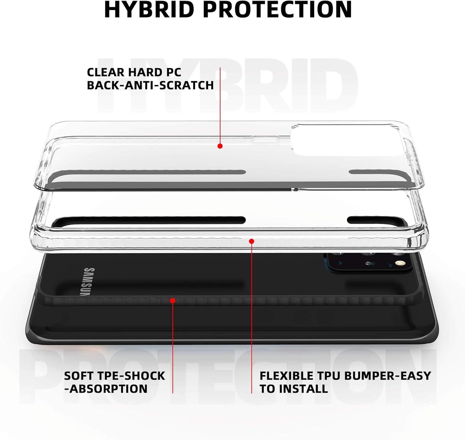 imageSURPHY Clear Case Compatible with Galaxy S20 Plus Case 69quot Slim Flexible TPU Transparent Shockproof Protective Phone Case Cover Compatible with Galaxy S20 Plus 67quot Black