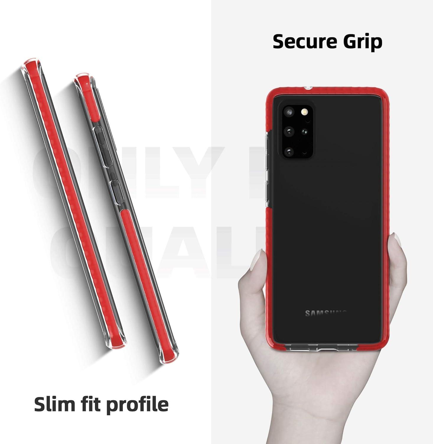 imageSURPHY Clear Case Compatible with Galaxy S20 Plus Case 69quot Slim Flexible TPU Transparent Shockproof Protective Phone Case Cover Compatible with Galaxy S20 Plus 67quot Red