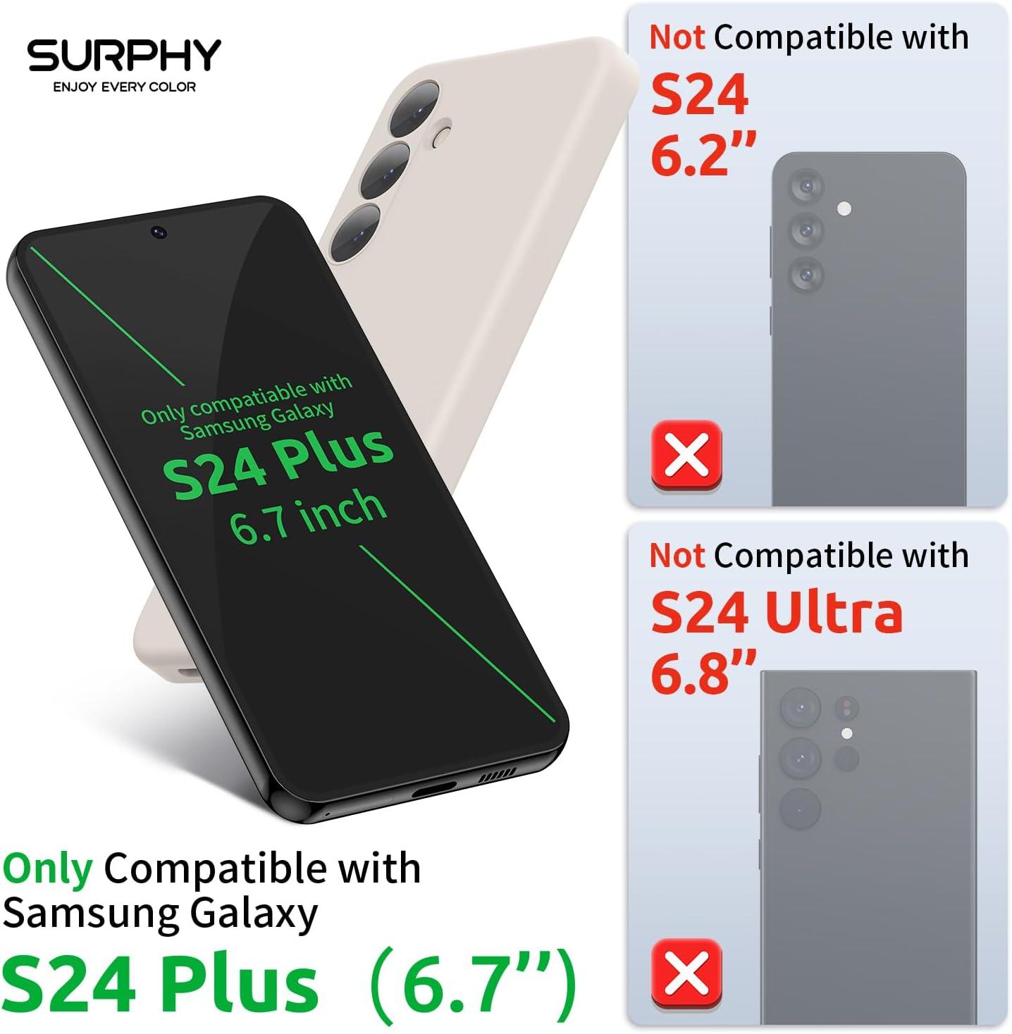 imageSURPHY Compatible with Samsung Galaxy S24 Case 62 inch 2024 Camera Protection Soft Microfiber Lining Liquid Silicone Galaxy S24 Phone Case Pink SandStone