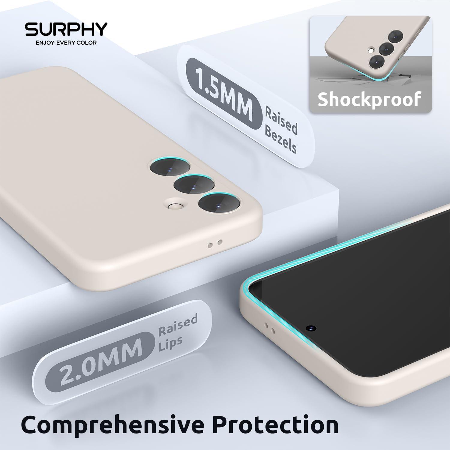 imageSURPHY Compatible with Samsung Galaxy S24 Case 62 inch 2024 Camera Protection Soft Microfiber Lining Liquid Silicone Galaxy S24 Phone Case Pink SandStone