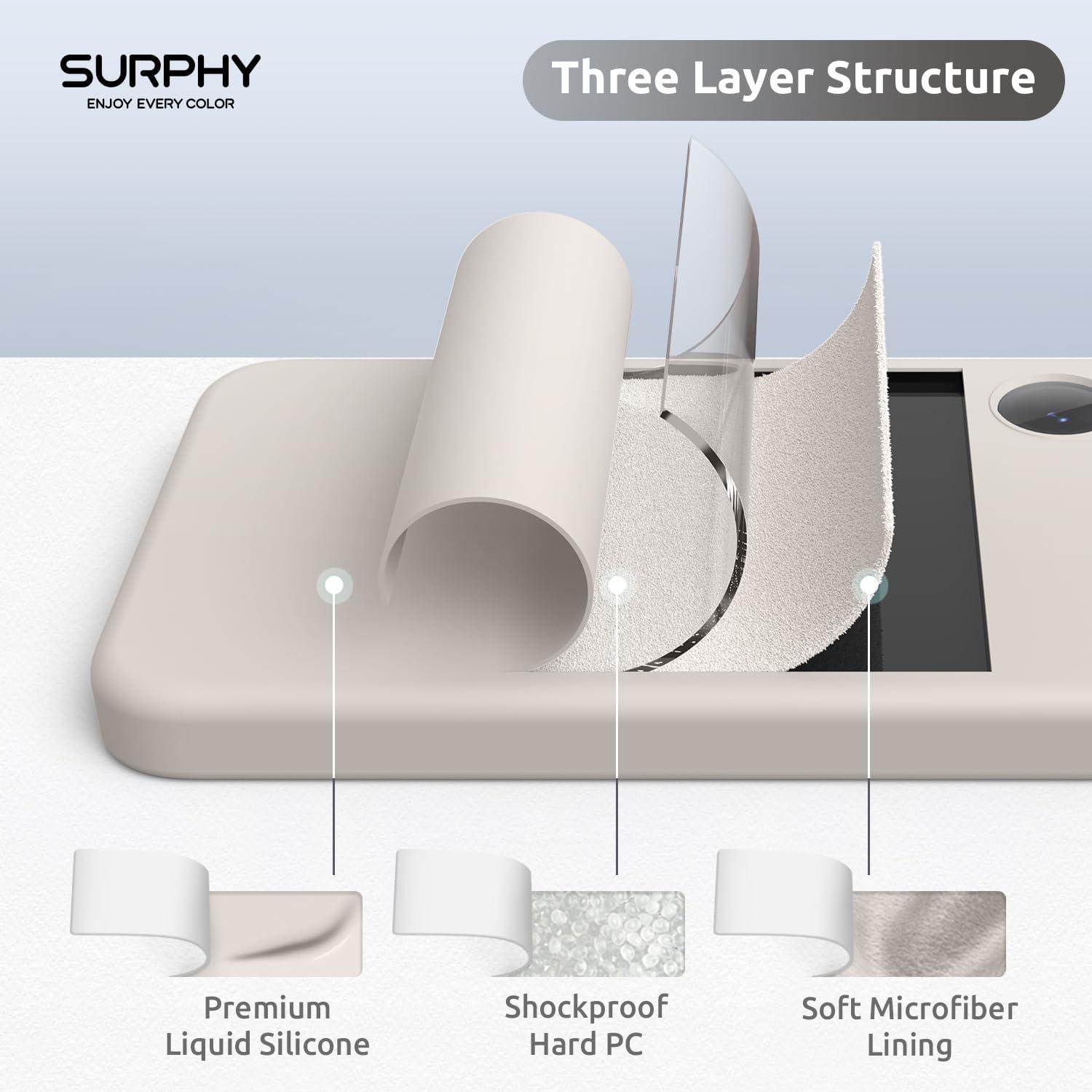 imageSURPHY Compatible with Samsung Galaxy S24 Case 62 inch 2024 Camera Protection Soft Microfiber Lining Liquid Silicone Galaxy S24 Phone Case Pink SandStone