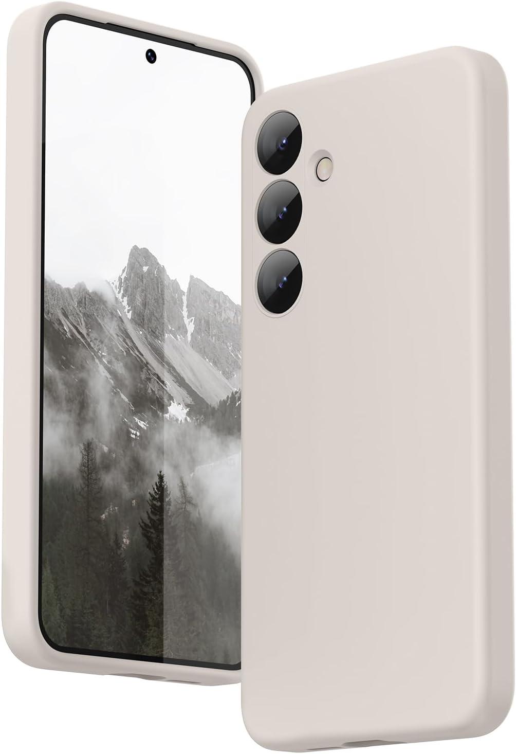 imageSURPHY Compatible with Samsung Galaxy S24 Case 62 inch 2024 Camera Protection Soft Microfiber Lining Liquid Silicone Galaxy S24 Phone Case Pink SandStone