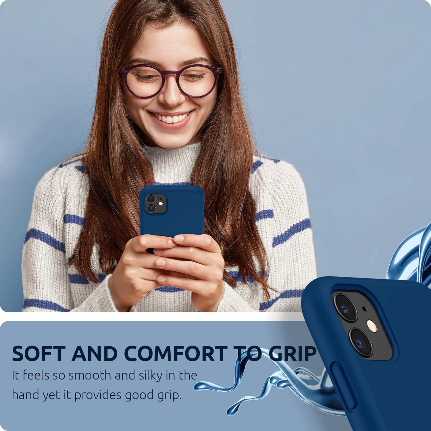 imageSURPHY Compatible with iPhone 11 Case 61 inch Thickening Design Liquid Silicone Phone Case with Microfiber Lining for iPhone 11 2019 BlueBlue Horizon