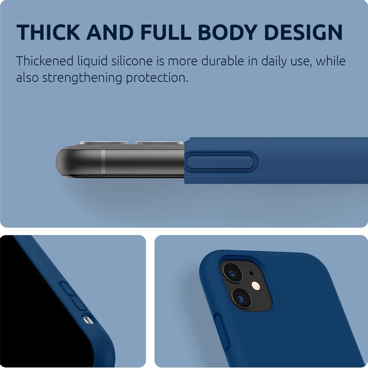 imageSURPHY Compatible with iPhone 11 Case 61 inch Thickening Design Liquid Silicone Phone Case with Microfiber Lining for iPhone 11 2019 BlueBlue Horizon