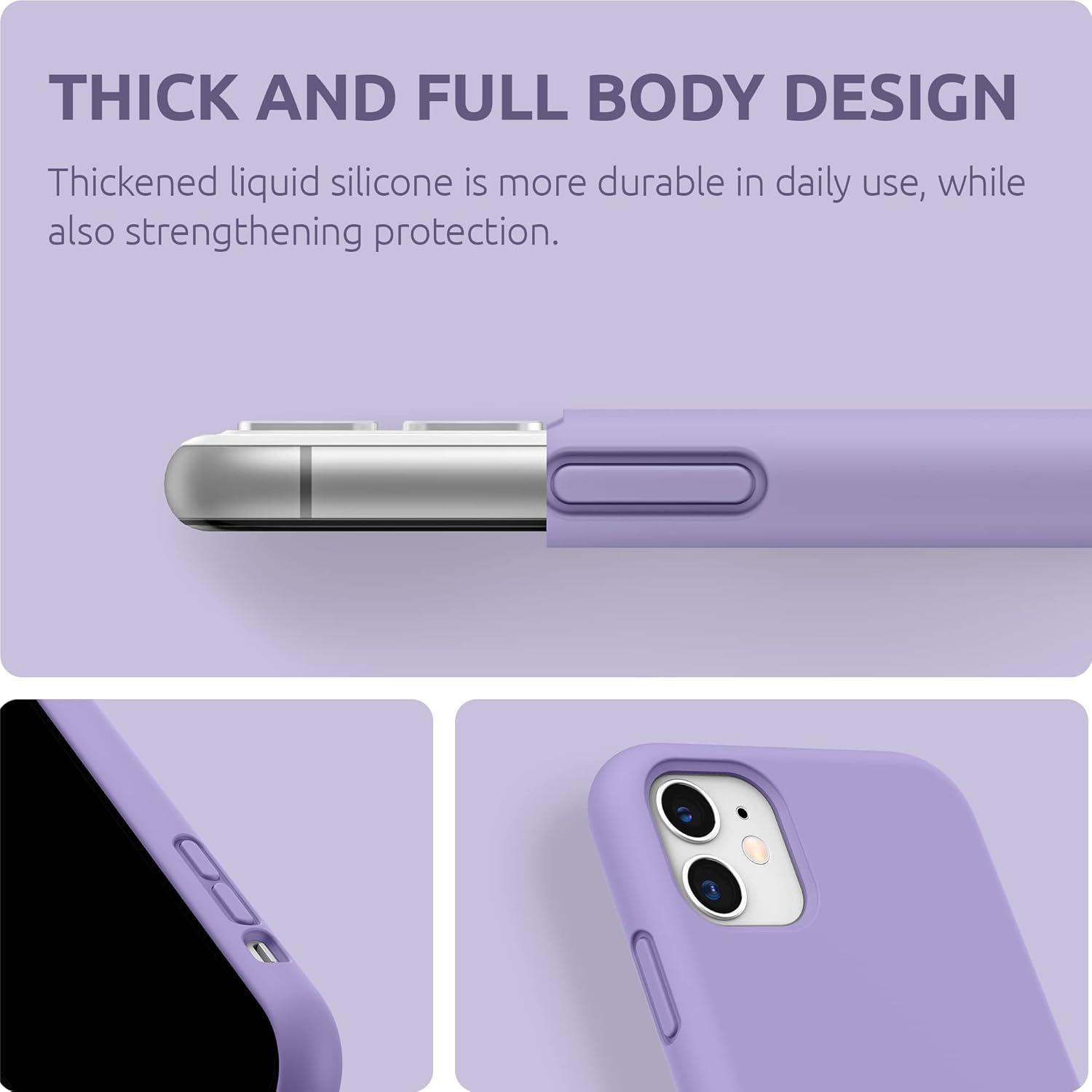 imageSURPHY Compatible with iPhone 11 Case 61 inch Thickening Design Liquid Silicone Phone Case with Microfiber Lining for iPhone 11 2019 BlueLight Purple