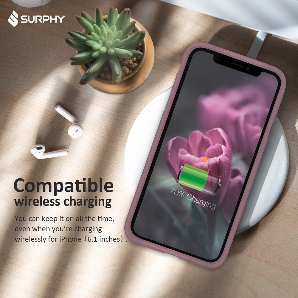 imageSURPHY Compatible with iPhone 11 Case 61 inch Thickening Design Liquid Silicone Phone Case with Microfiber Lining for iPhone 11 2019 BlueLilac Purple