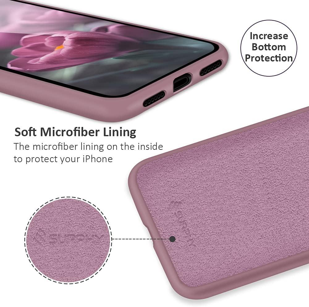 imageSURPHY Compatible with iPhone 11 Case 61 inch Thickening Design Liquid Silicone Phone Case with Microfiber Lining for iPhone 11 2019 BlueLilac Purple