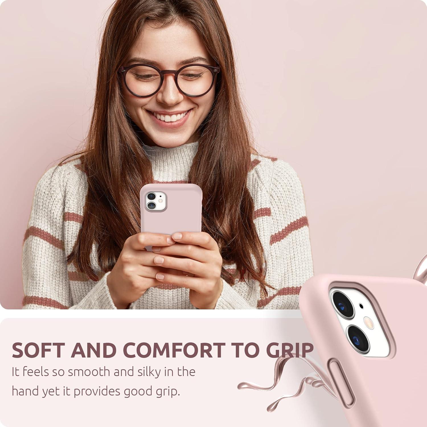 imageSURPHY Compatible with iPhone 11 Case 61 inch Thickening Design Liquid Silicone Phone Case with Microfiber Lining for iPhone 11 2019 BluePink