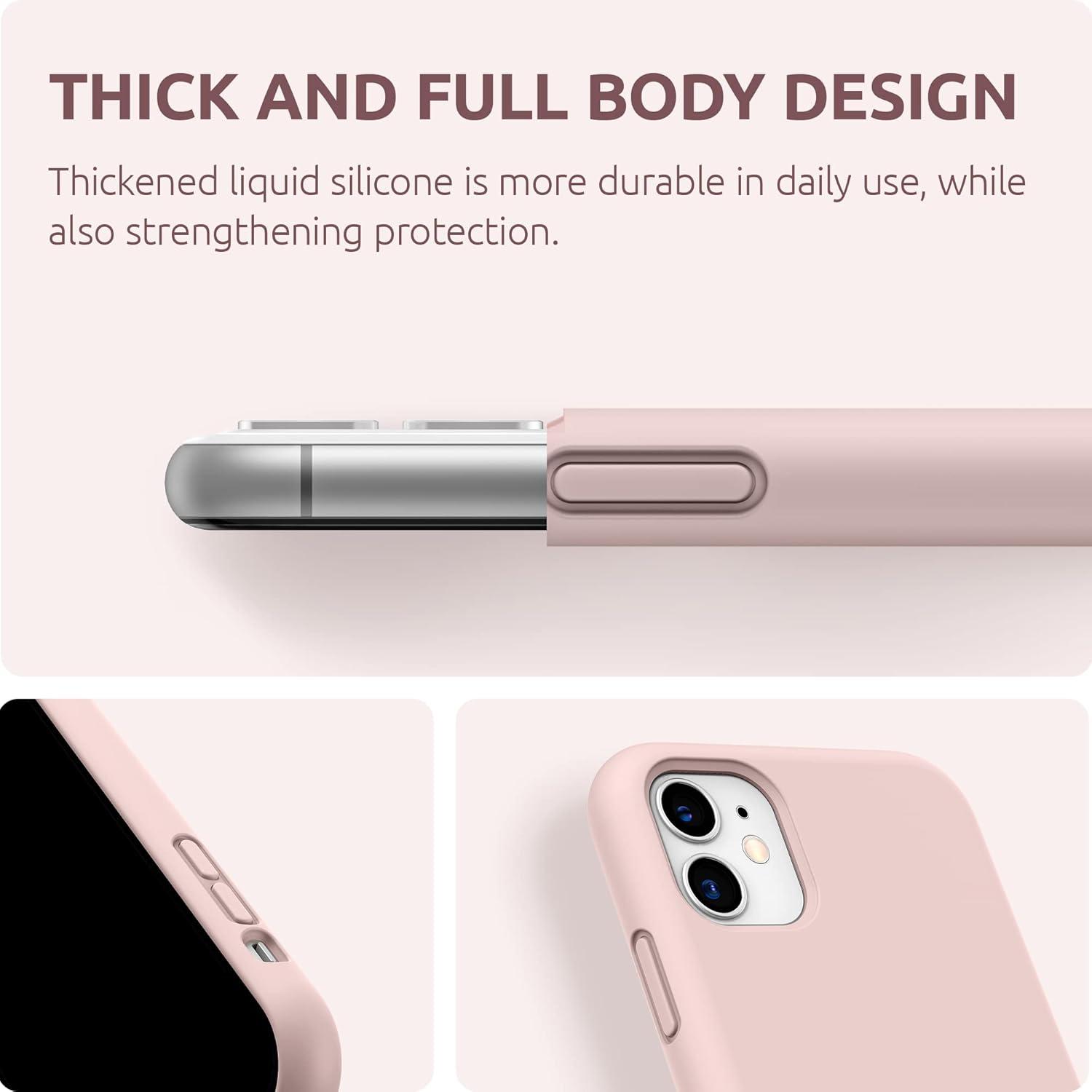 imageSURPHY Compatible with iPhone 11 Case 61 inch Thickening Design Liquid Silicone Phone Case with Microfiber Lining for iPhone 11 2019 BluePink
