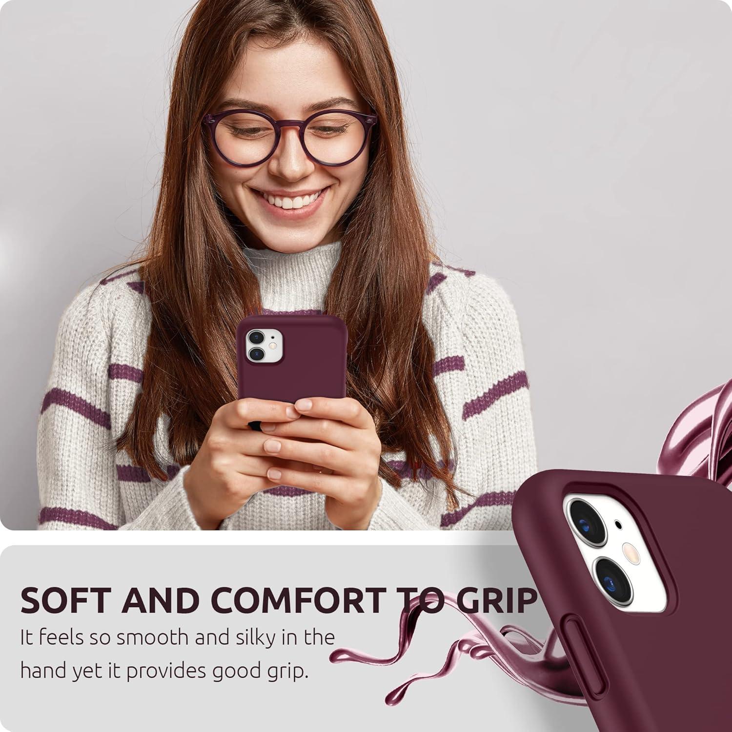 imageSURPHY Compatible with iPhone 11 Case 61 inch Thickening Design Liquid Silicone Phone Case with Microfiber Lining for iPhone 11 2019 BluePlum