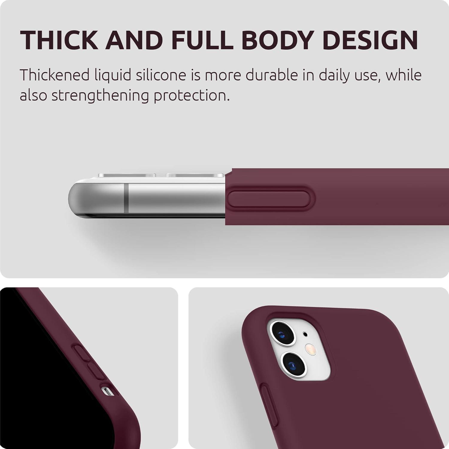 imageSURPHY Compatible with iPhone 11 Case 61 inch Thickening Design Liquid Silicone Phone Case with Microfiber Lining for iPhone 11 2019 BluePlum