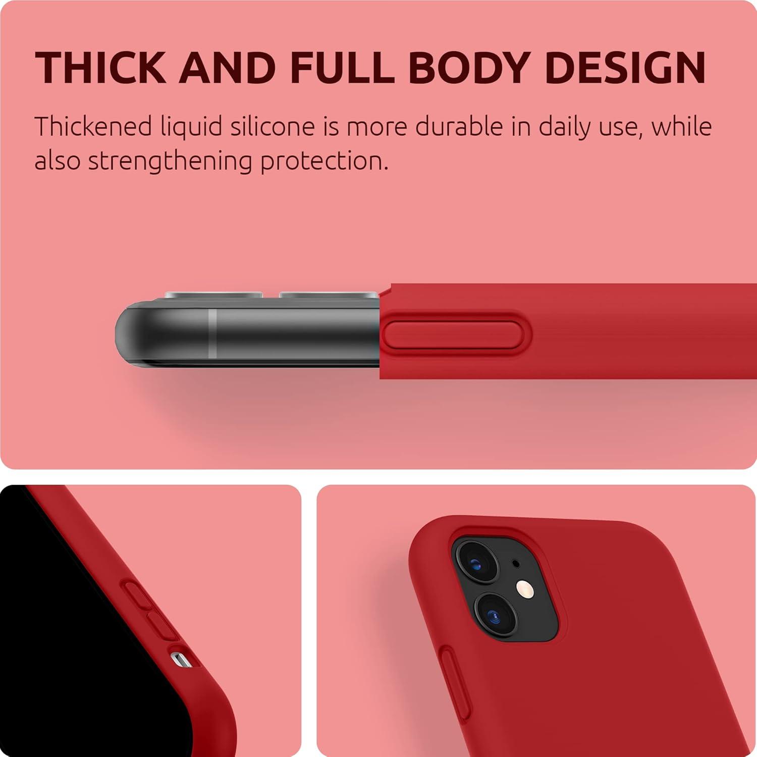 imageSURPHY Compatible with iPhone 11 Case 61 inch Thickening Design Liquid Silicone Phone Case with Microfiber Lining for iPhone 11 2019 BlueRed