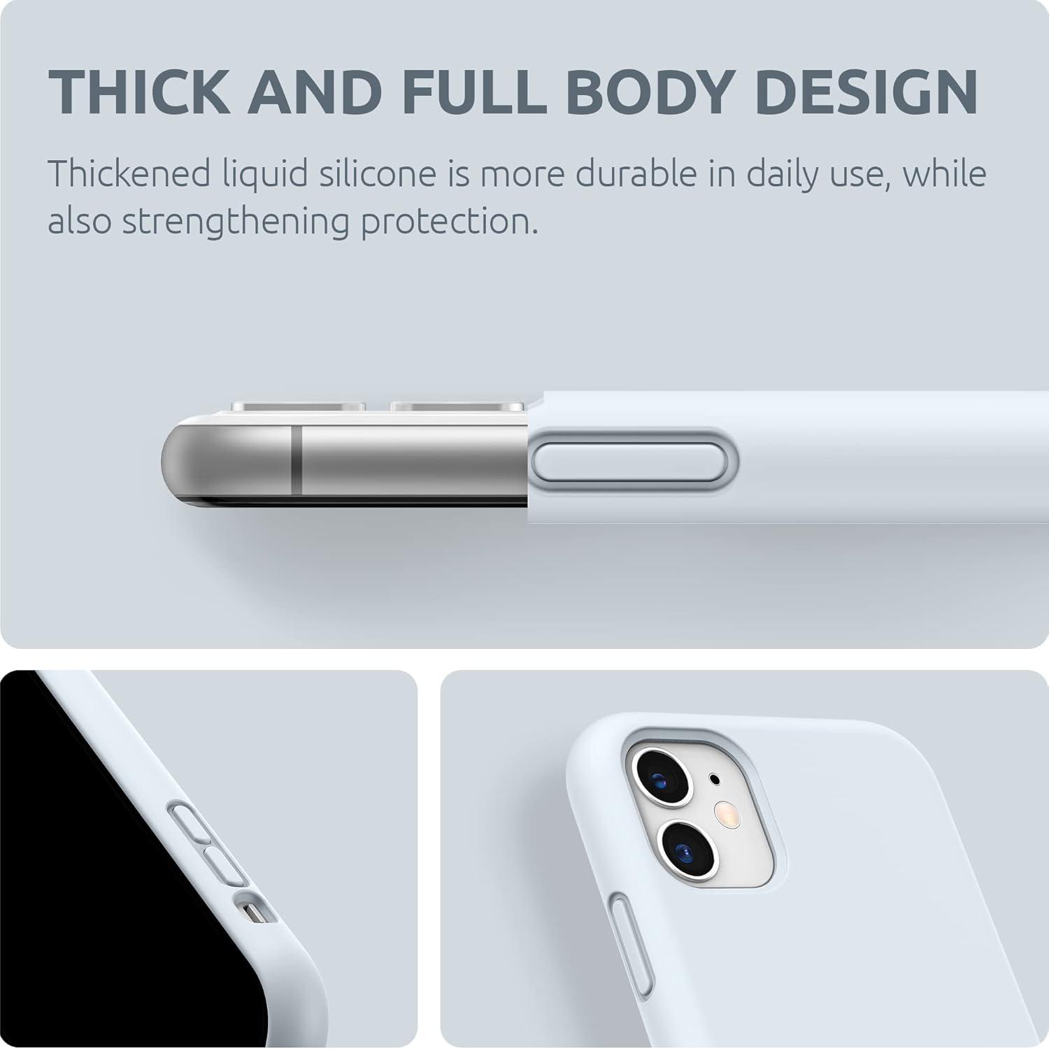 imageSURPHY Compatible with iPhone 11 Case 61 inch Thickening Design Liquid Silicone Phone Case with Microfiber Lining for iPhone 11 2019 BlueSky Blue