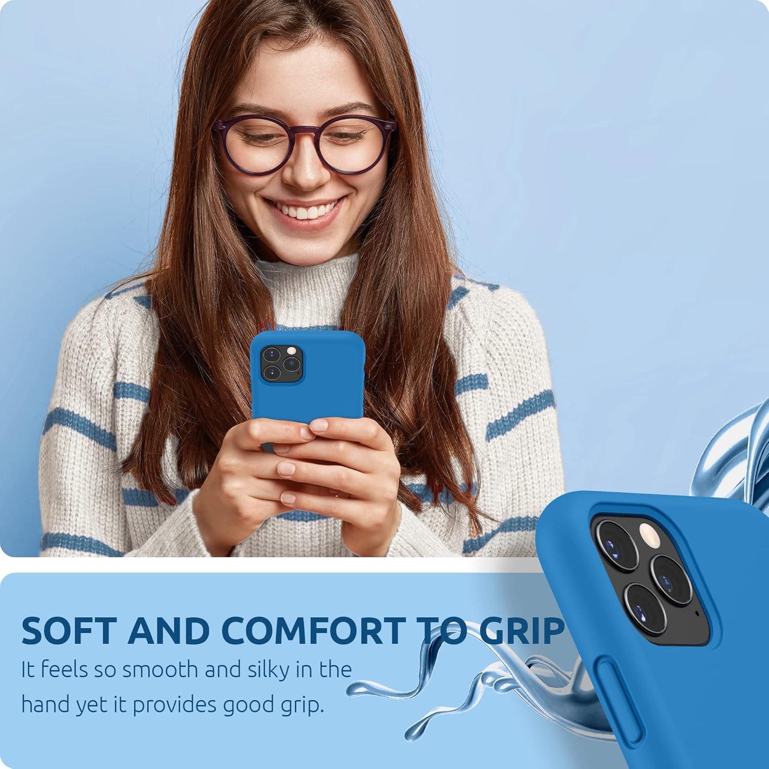 imageSURPHY Compatible with iPhone 11 Pro Case 58 inches Thickened Liquid Silicone Phone Case with Microfiber Lining for 11 Pro 2019 Light PurpleBlue