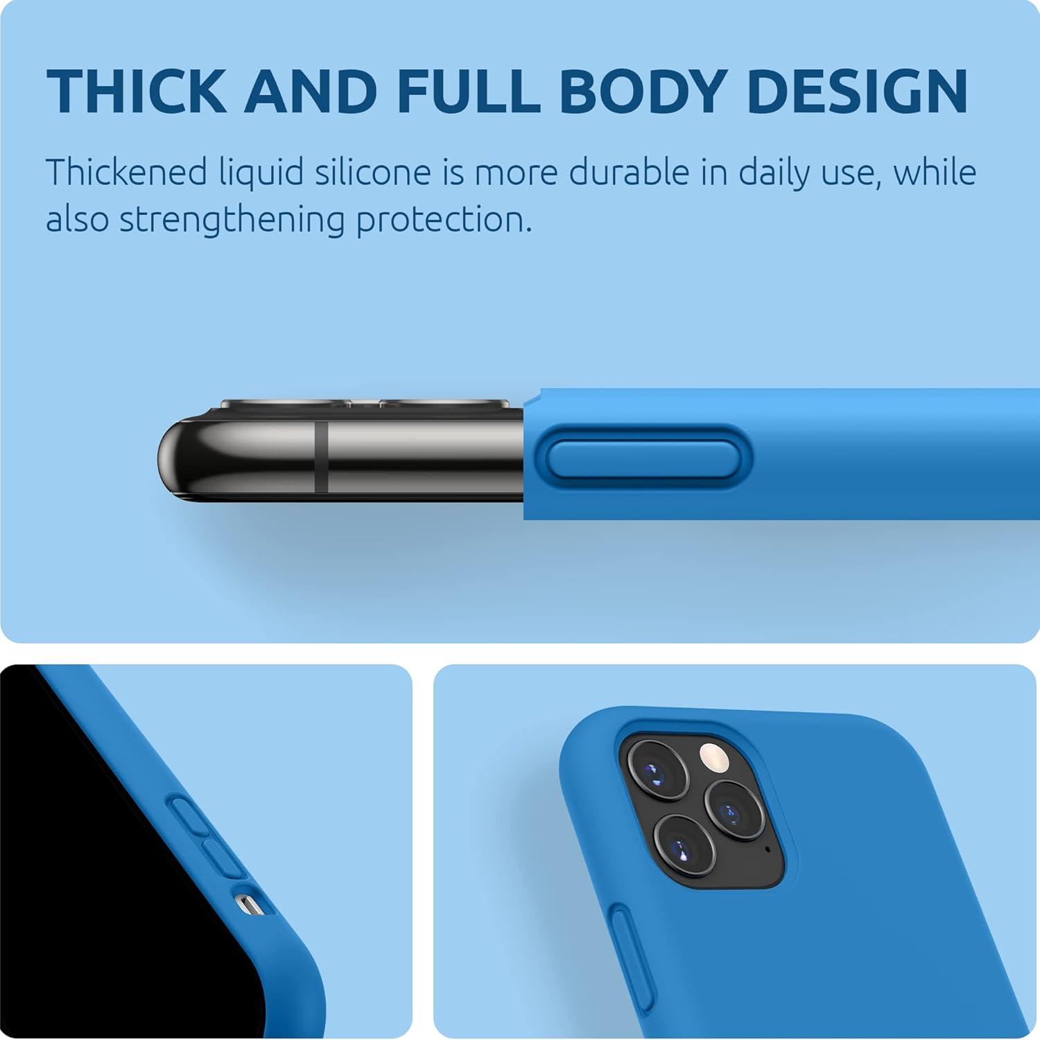 imageSURPHY Compatible with iPhone 11 Pro Case 58 inches Thickened Liquid Silicone Phone Case with Microfiber Lining for 11 Pro 2019 Light PurpleBlue