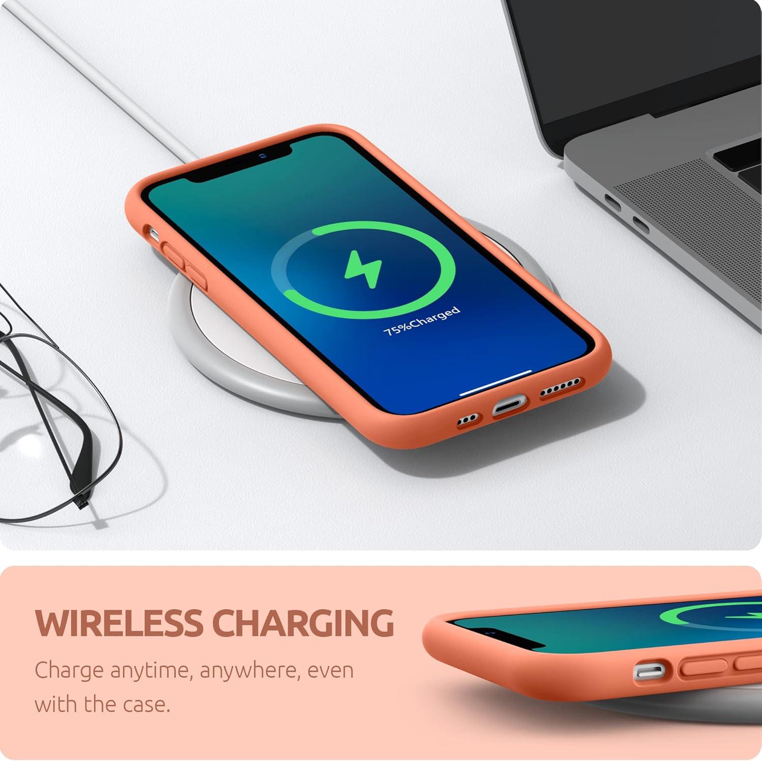 imageSURPHY Compatible with iPhone 11 Pro Case 58 inches Thickened Liquid Silicone Phone Case with Microfiber Lining for 11 Pro 2019 Light PurplePeach