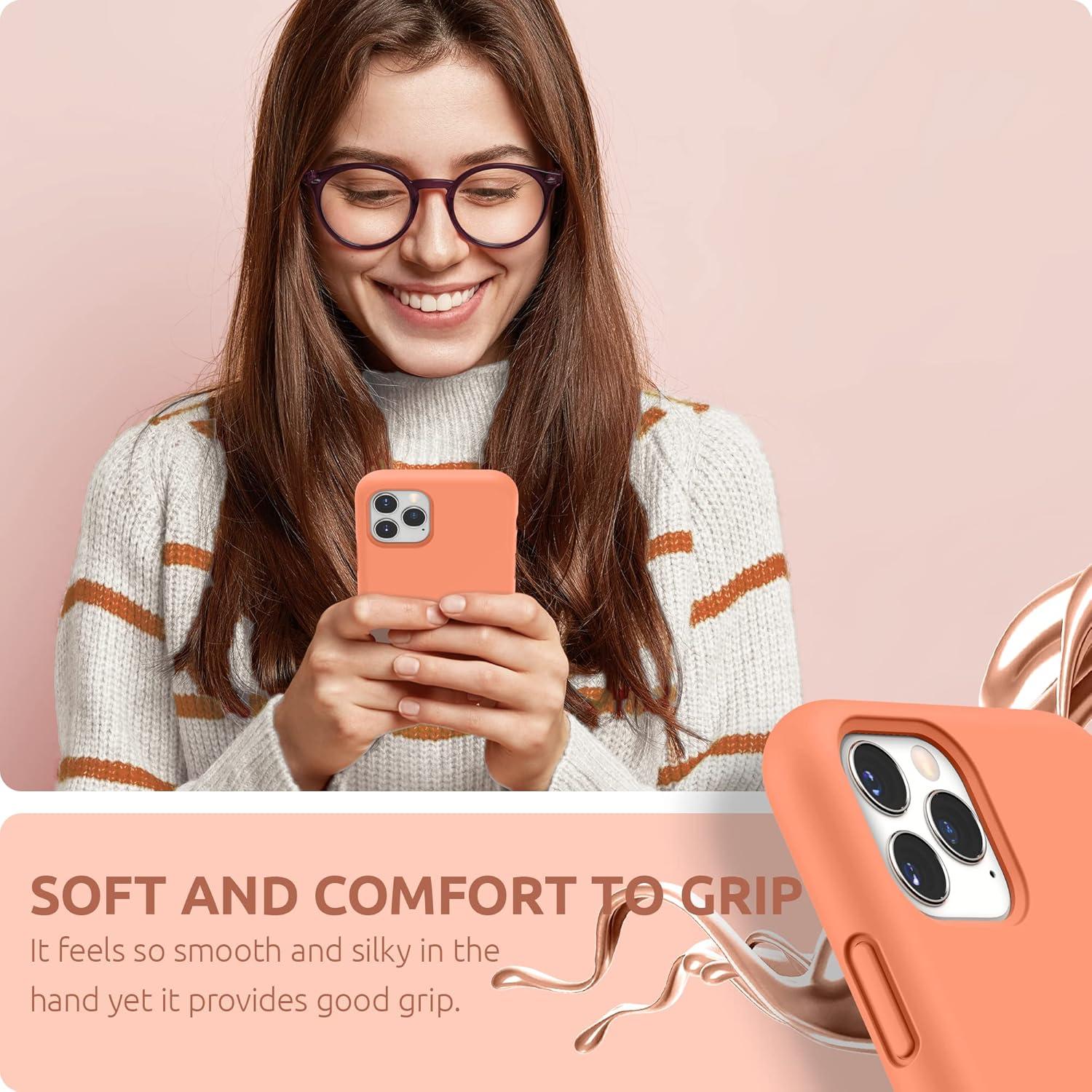 imageSURPHY Compatible with iPhone 11 Pro Case 58 inches Thickened Liquid Silicone Phone Case with Microfiber Lining for 11 Pro 2019 Light PurplePeach