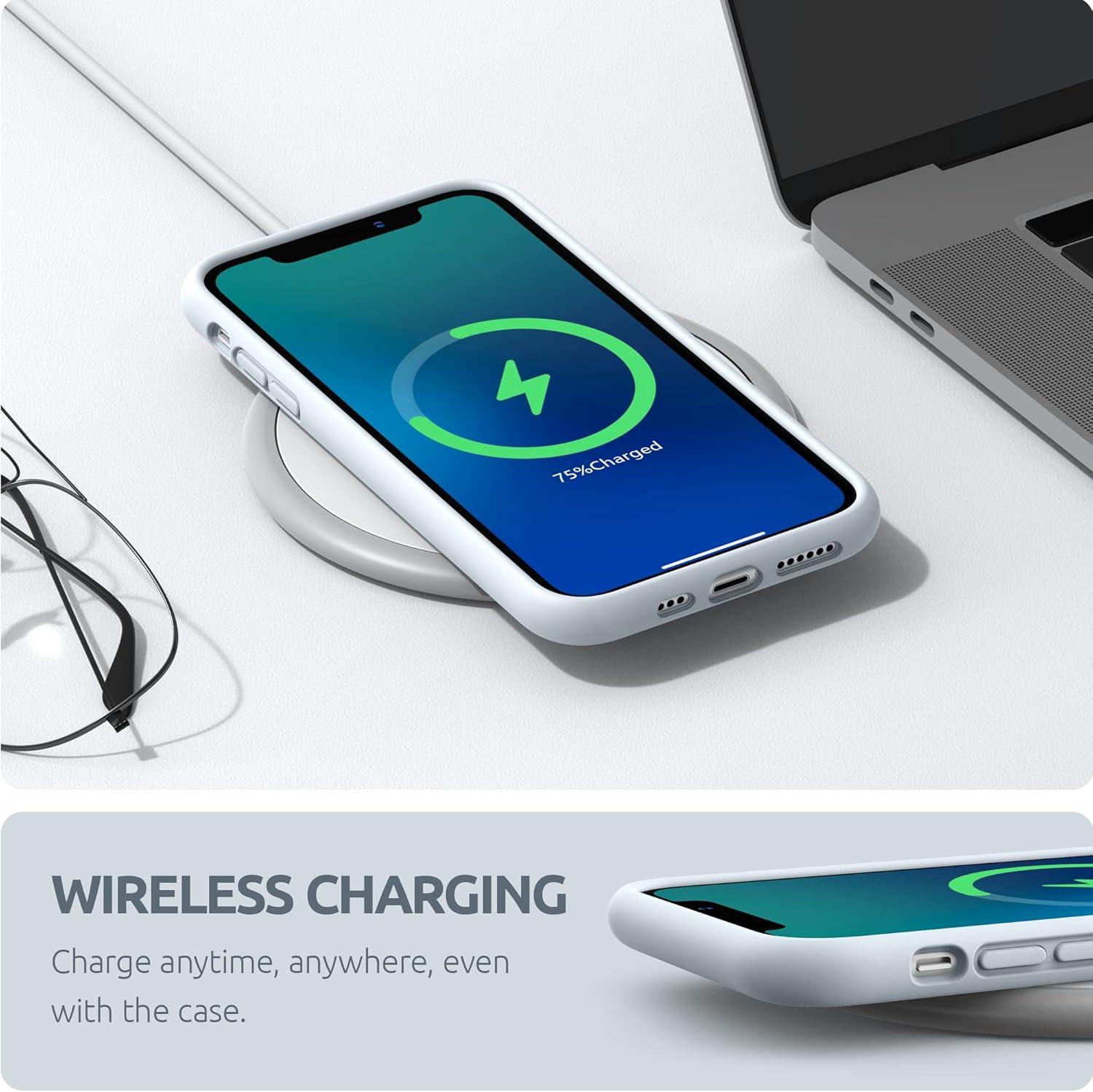 imageSURPHY Compatible with iPhone 11 Pro Case 58 inches Thickened Liquid Silicone Phone Case with Microfiber Lining for 11 Pro 2019 Light PurpleSky Blue