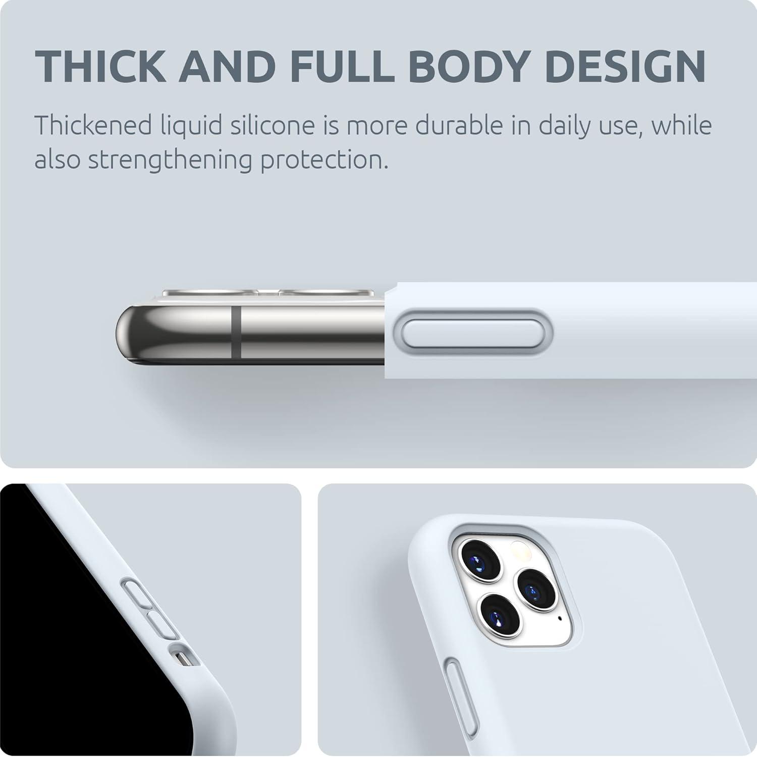 imageSURPHY Compatible with iPhone 11 Pro Max Case 65 inches Thickened Liquid Silicone Phone Case with Microfiber Lining for iPhone 11 Pro Max 2019 RedSky Blue