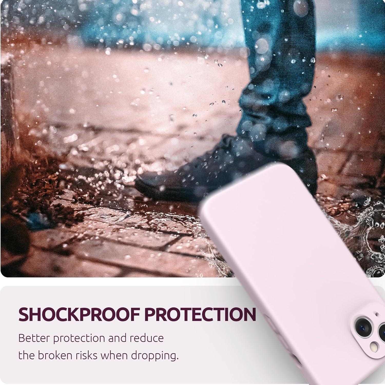 imageSURPHY Compatible with iPhone 13 Case with Screen Protector Camera Protection ampamp Soft Microfiber Lining Liquid Silicone Phone Case 61 inch 2021 Cactus GreenChalk Pink