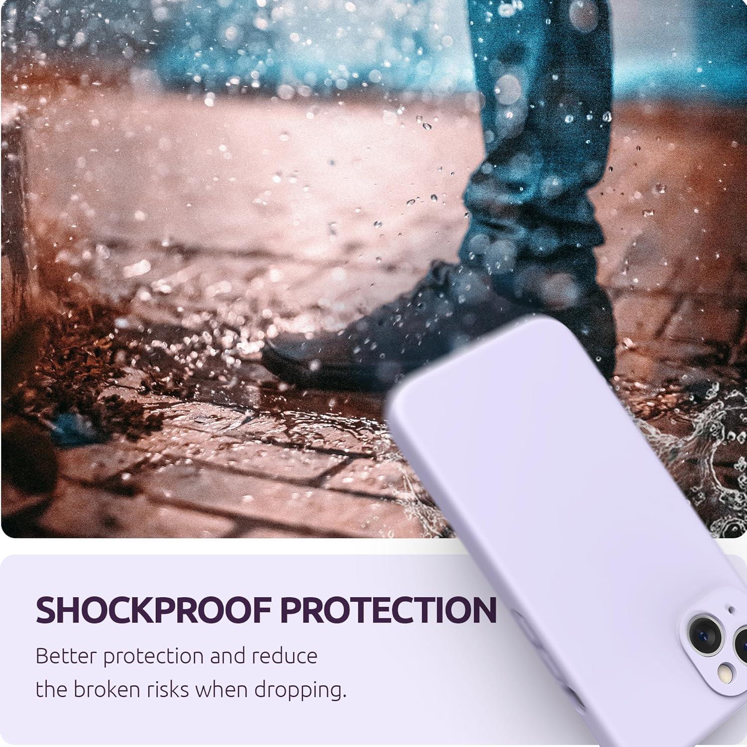 imageSURPHY Compatible with iPhone 13 Case with Screen Protector Camera Protection ampamp Soft Microfiber Lining Liquid Silicone Phone Case 61 inch 2021 Cactus GreenLight Lavender