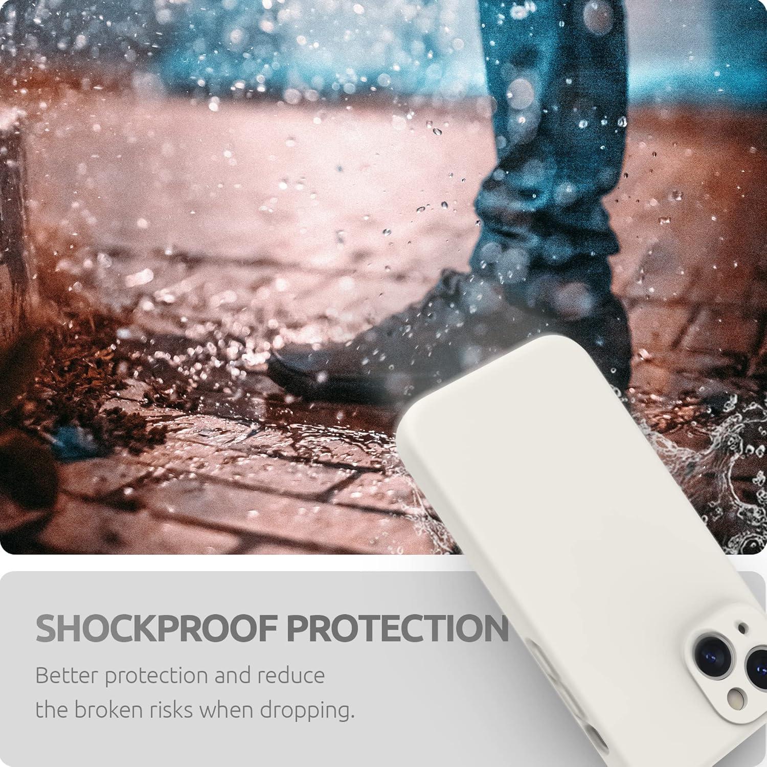 imageSURPHY Compatible with iPhone 13 Mini Case with Screen Protector Camera Protection ampamp Soft Microfiber Lining Liquid Silicone Phone Case 54 inch 2021 Clover GreenWhite