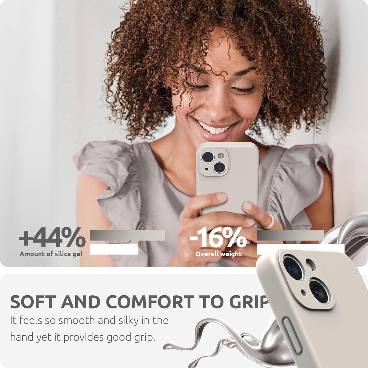 imageSURPHY Compatible with iPhone 13 Mini Case with Screen Protector Camera Protection ampamp Soft Microfiber Lining Liquid Silicone Phone Case 54 inch 2021 Clover GreenStone