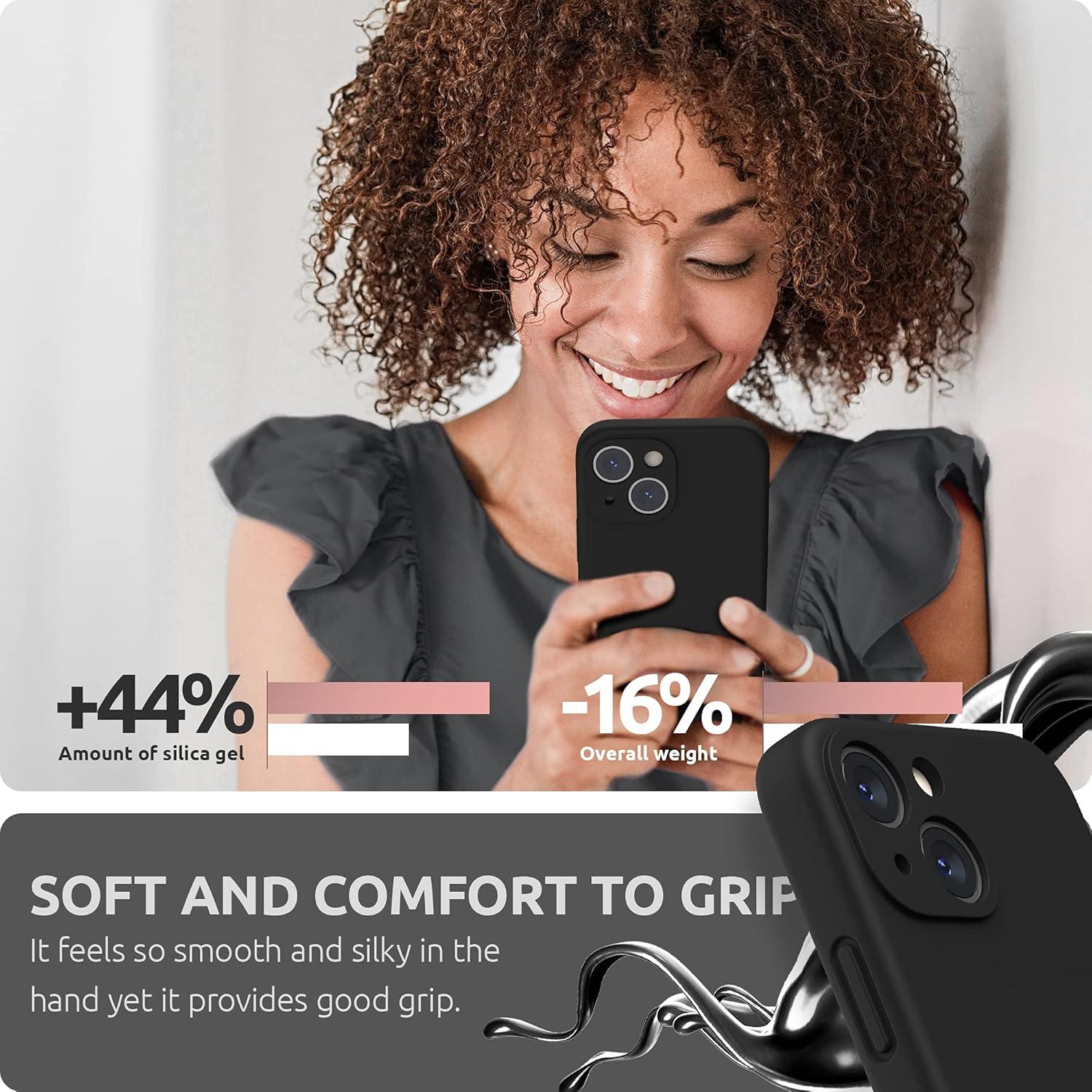 imageSURPHY Compatible with iPhone 13 Mini Case with Screen Protector Camera Protection ampamp Soft Microfiber Lining Liquid Silicone Phone Case 54 inch 2021 Clover GreenBlack