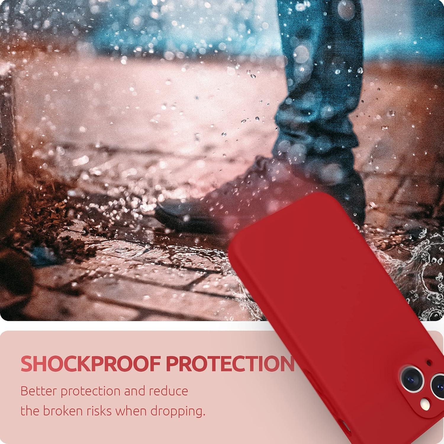 imageSURPHY Compatible with iPhone 13 Mini Case with Screen Protector Camera Protection ampamp Soft Microfiber Lining Liquid Silicone Phone Case 54 inch 2021 Clover GreenRed