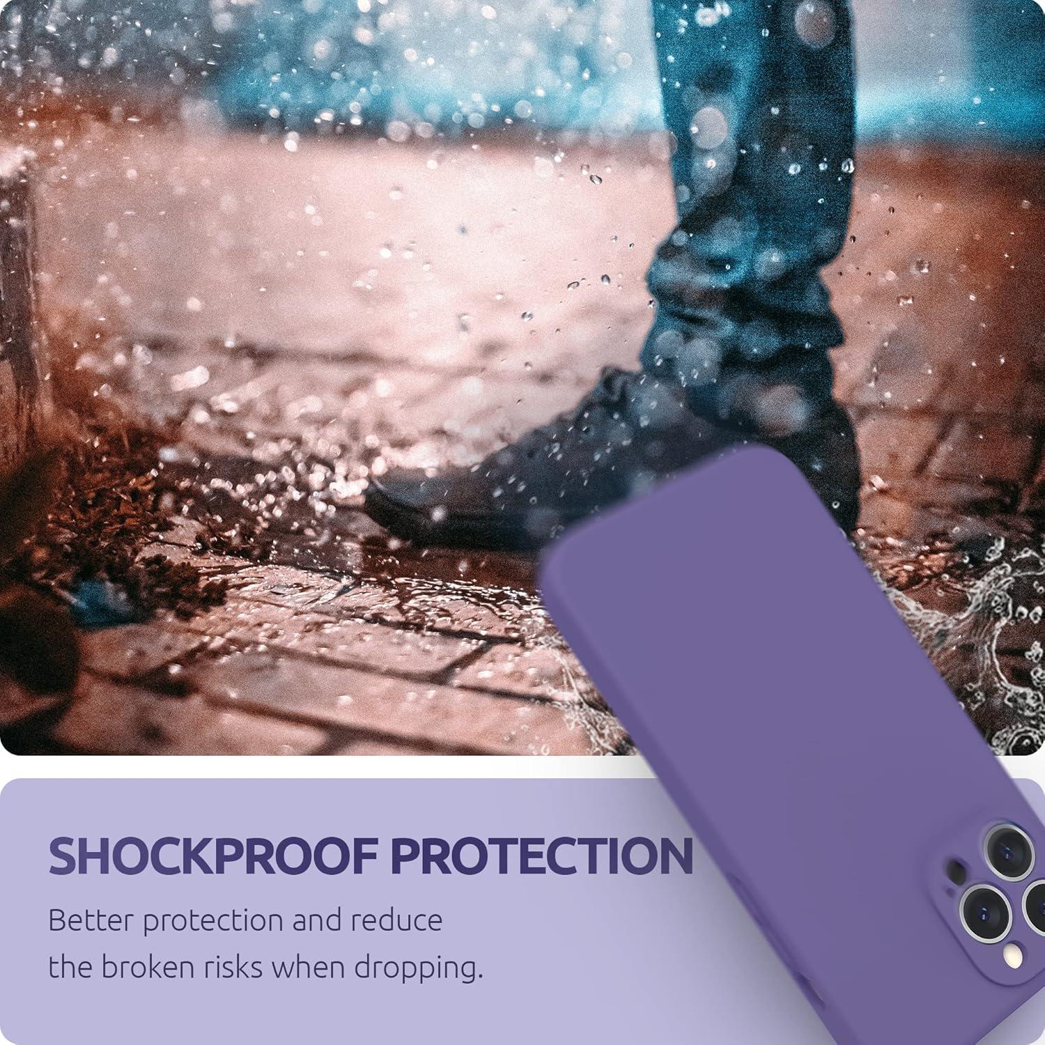 imageSURPHY Compatible with iPhone 13 Pro Max Case with Screen Protector Camera Protection Soft Microfiber Lining Liquid Silicone Phone Case 67 inch 2021 RedIris Purple