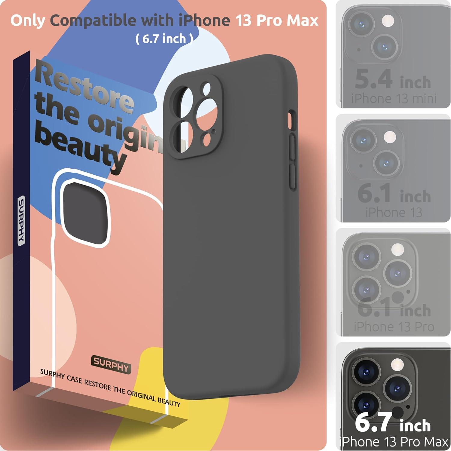imageSURPHY Compatible with iPhone 13 Pro Max Case with Screen Protector Camera Protection Soft Microfiber Lining Liquid Silicone Phone Case 67 inch 2021 RedClay