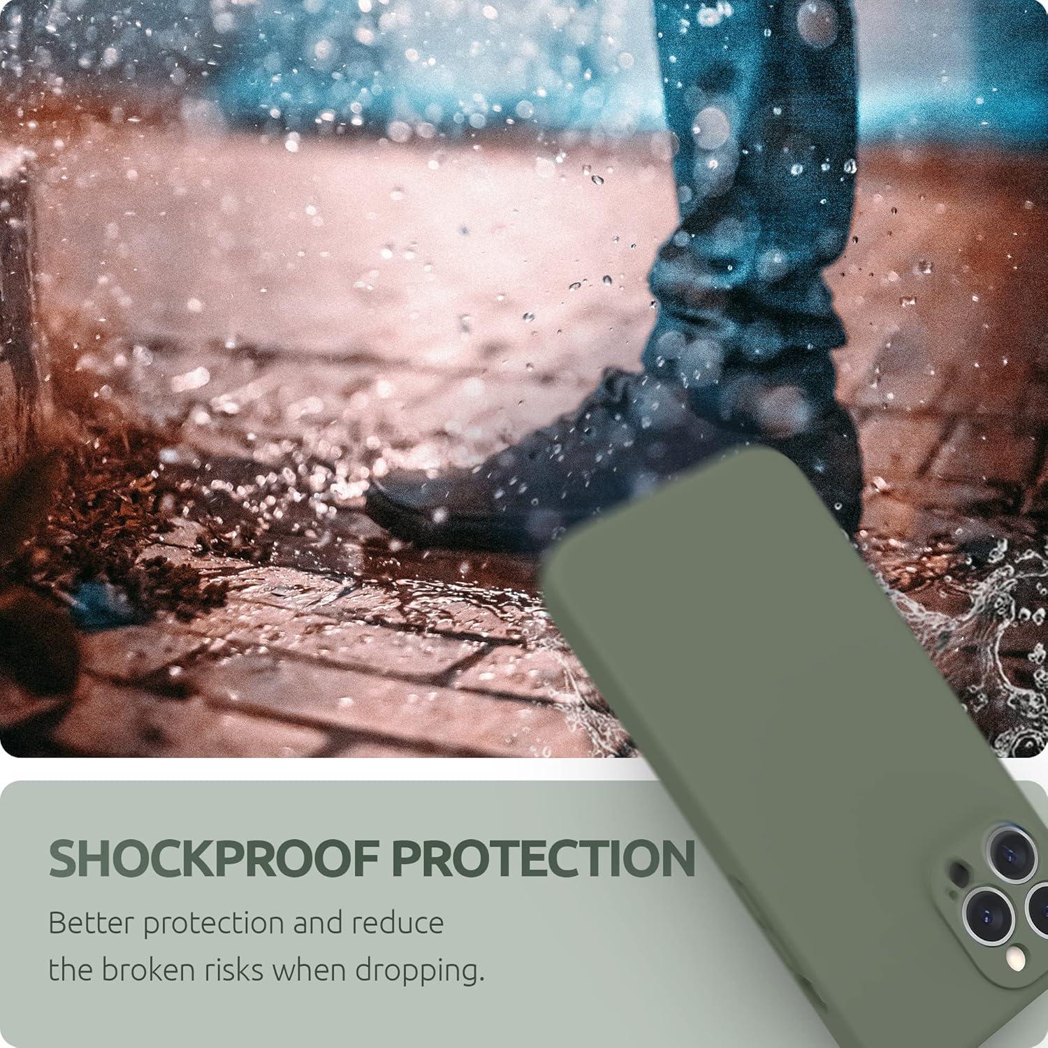 imageSURPHY Compatible with iPhone 13 Pro Max Case with Screen Protector Camera Protection Soft Microfiber Lining Liquid Silicone Phone Case 67 inch 2021 RedOlive