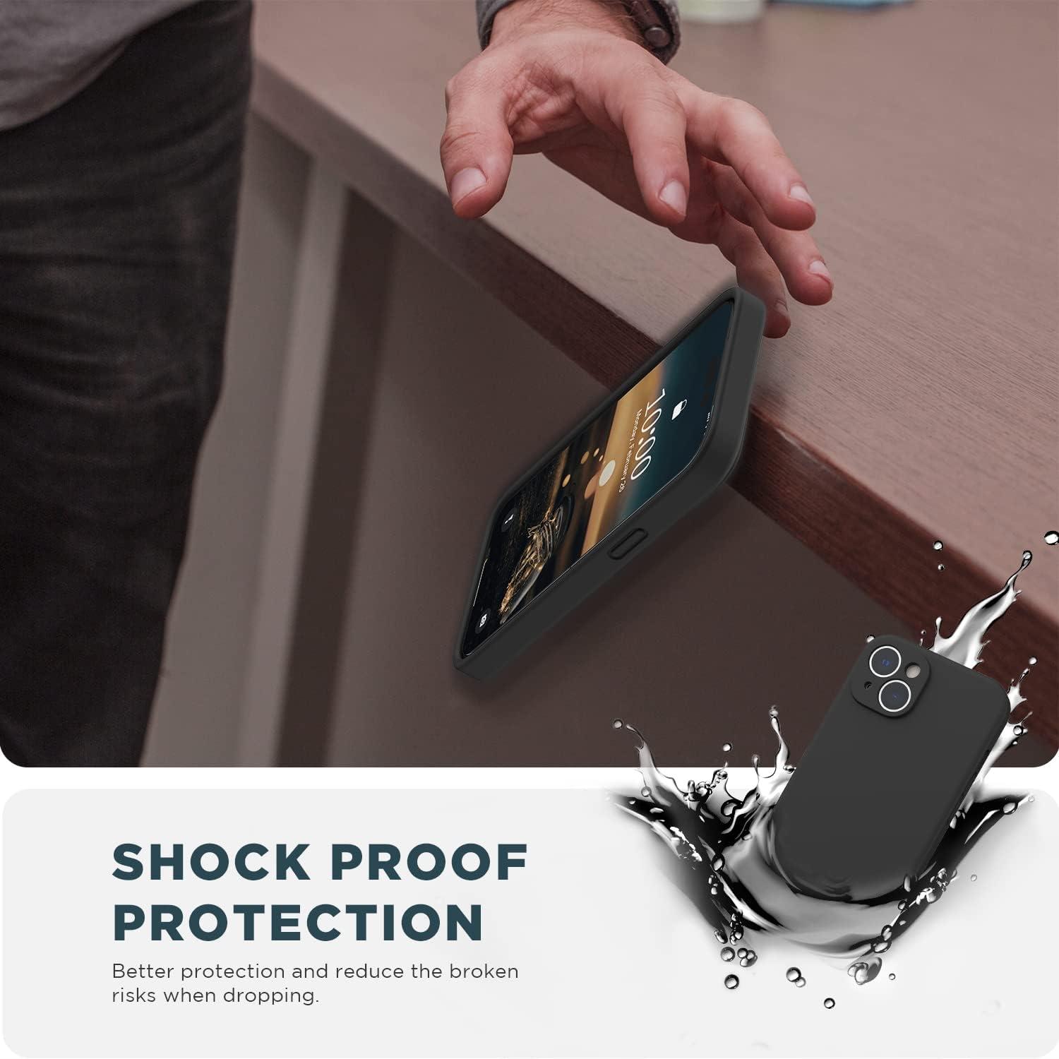 imageSURPHY Compatible with iPhone 14 Case with Screen Protector Camera Protection ampamp Soft Microfiber Lining Liquid Silicone Phone Case 61 inch 2022 RedBlack