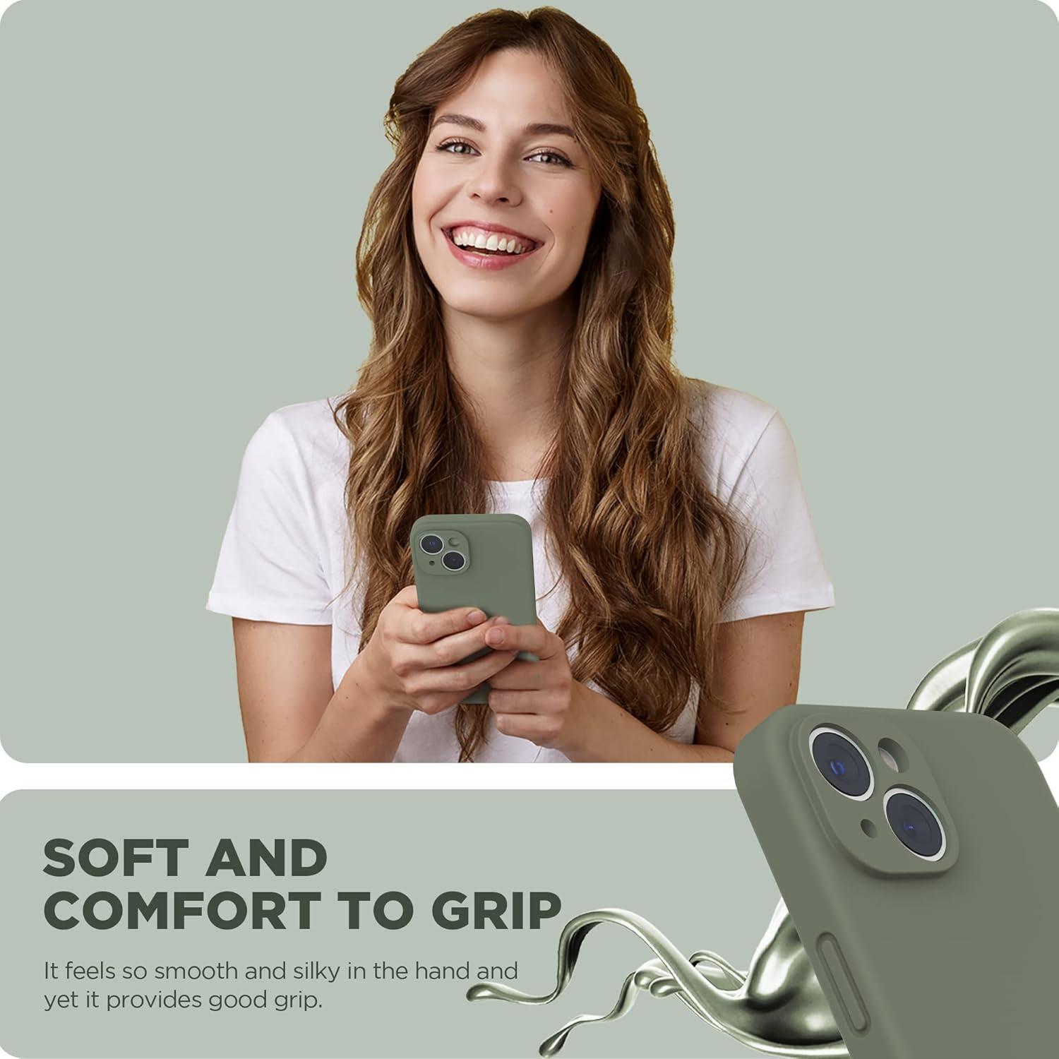 imageSURPHY Compatible with iPhone 14 Case with Screen Protector Camera Protection ampamp Soft Microfiber Lining Liquid Silicone Phone Case 61 inch 2022 RedOlive