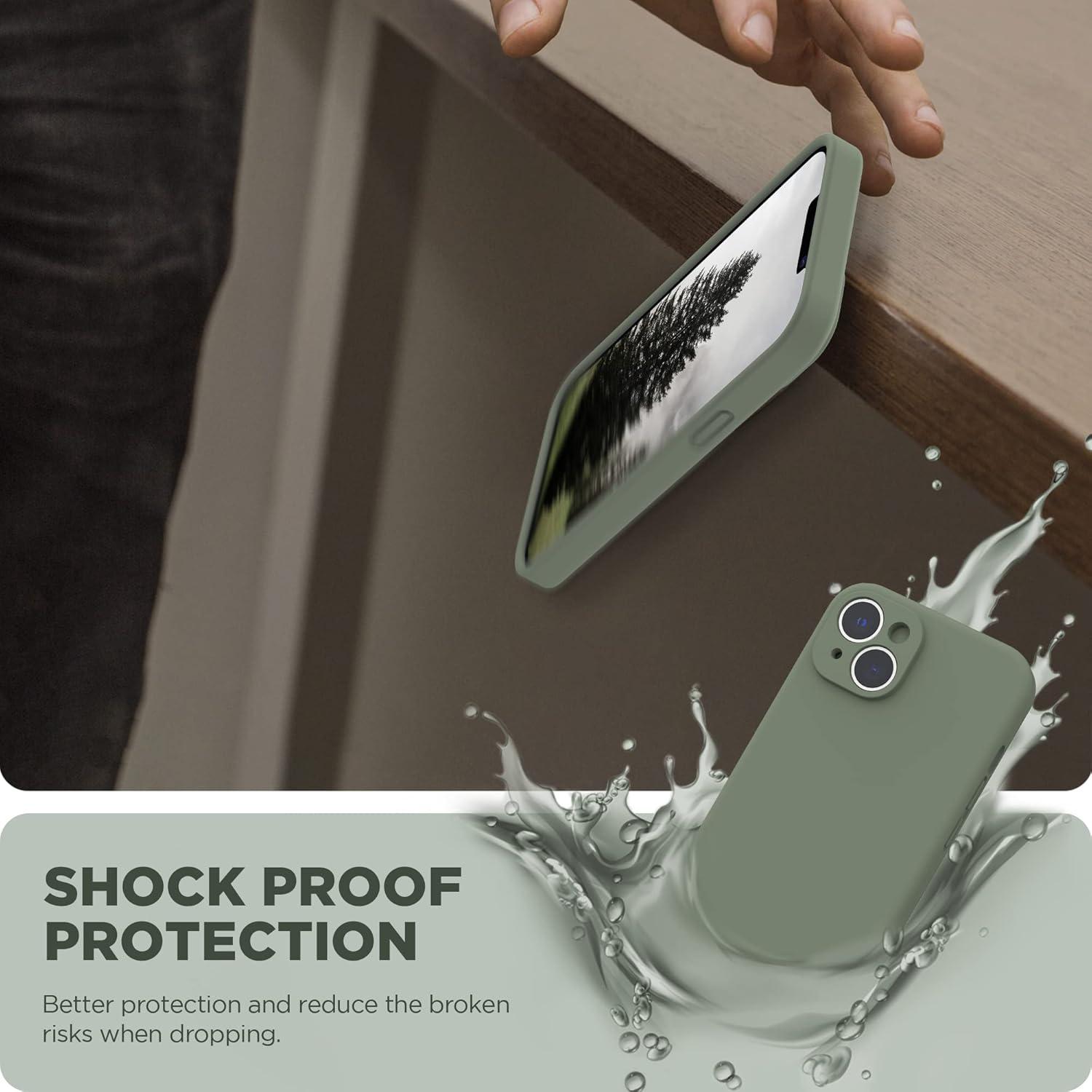 imageSURPHY Compatible with iPhone 14 Case with Screen Protector Camera Protection ampamp Soft Microfiber Lining Liquid Silicone Phone Case 61 inch 2022 RedOlive