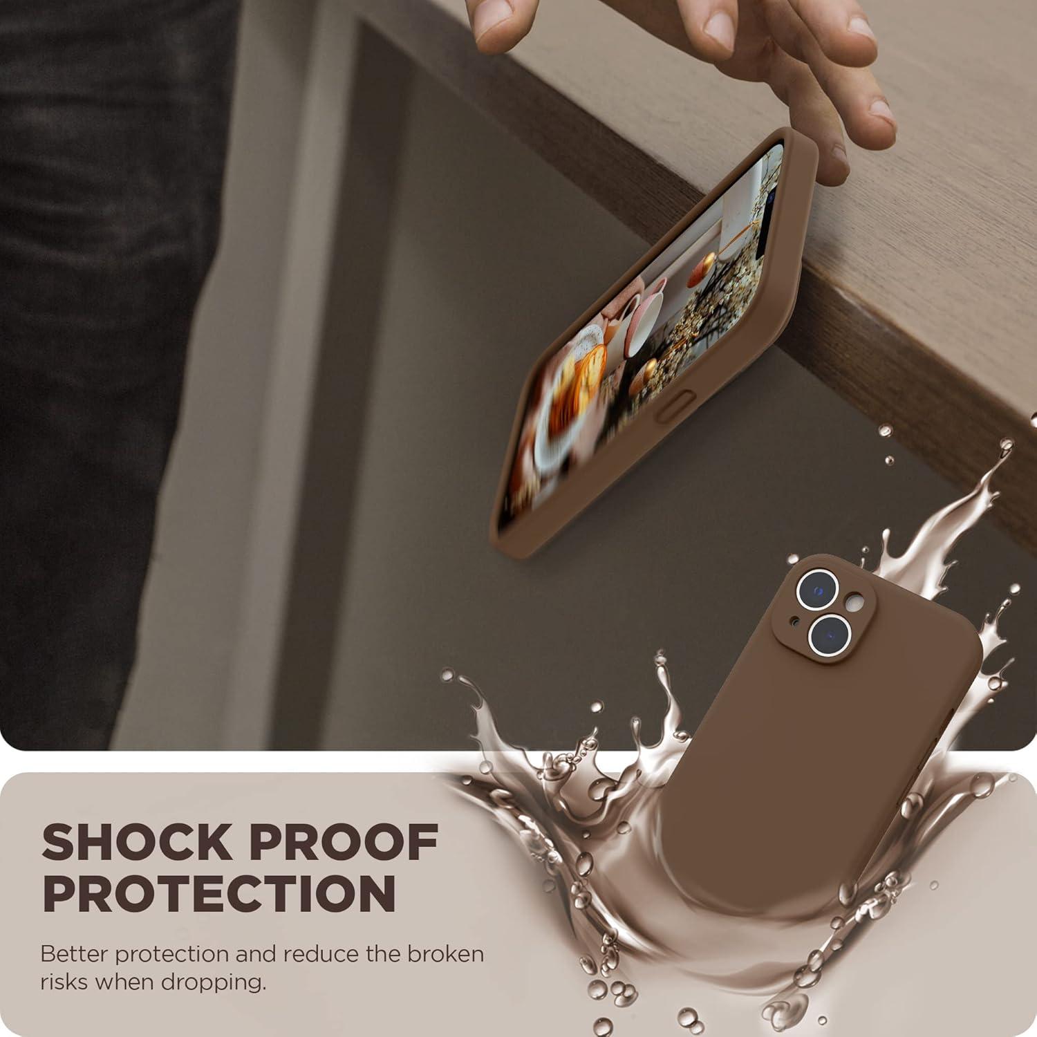 imageSURPHY Compatible with iPhone 14 Case with Screen Protector Camera Protection ampamp Soft Microfiber Lining Liquid Silicone Phone Case 61 inch 2022 RedBrown