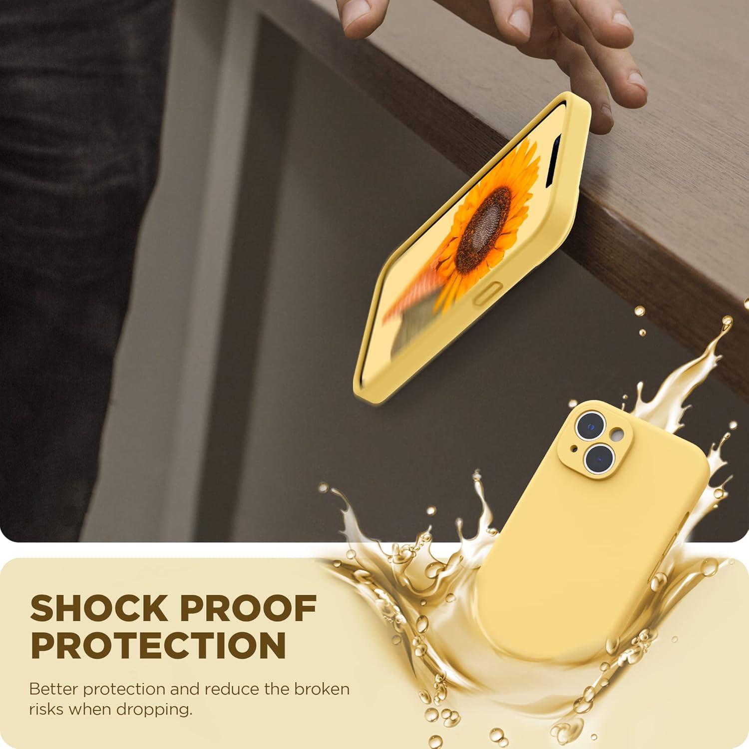 imageSURPHY Compatible with iPhone 14 Case with Screen Protector Camera Protection ampamp Soft Microfiber Lining Liquid Silicone Phone Case 61 inch 2022 RedSunglow