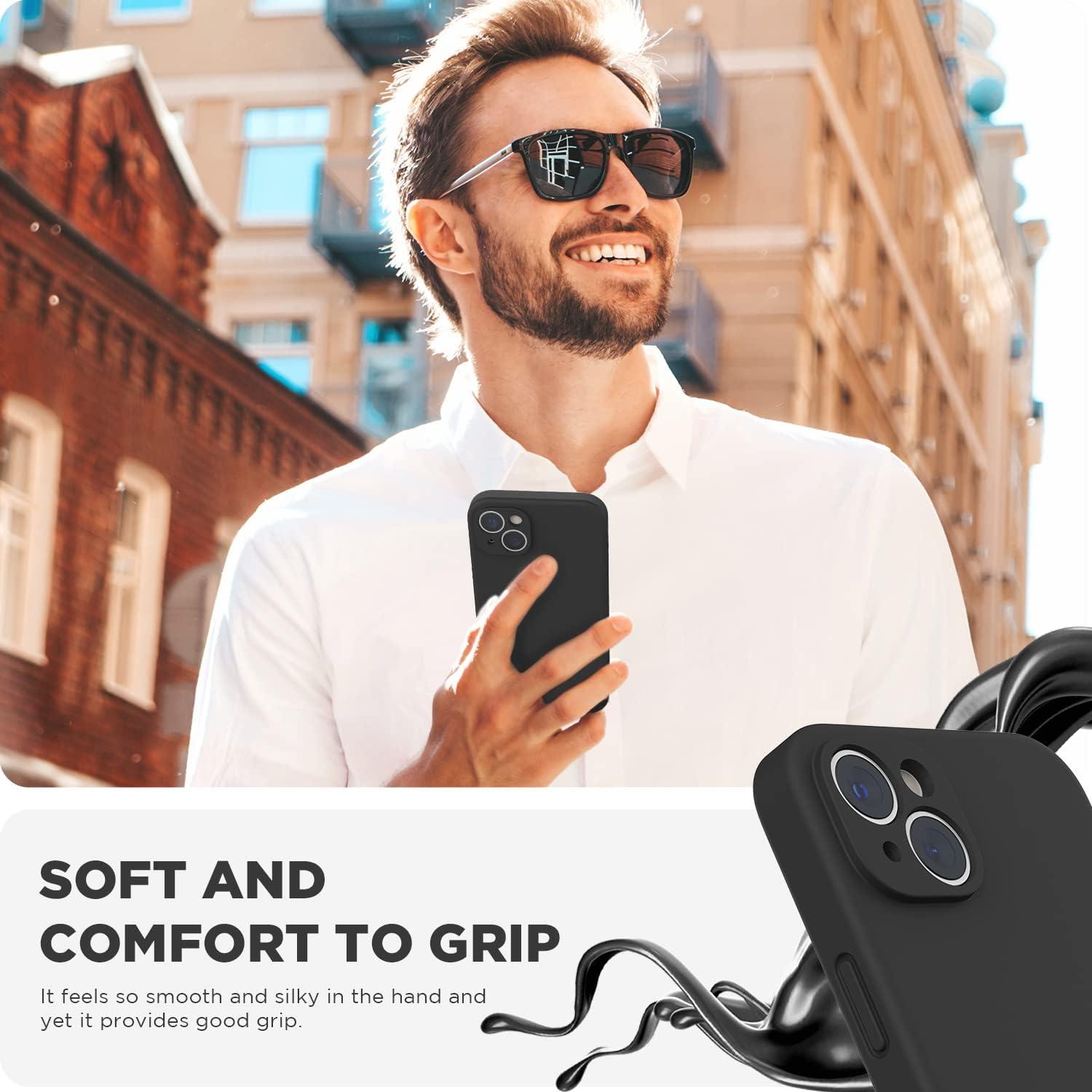 imageSURPHY Compatible with iPhone 14 Case with Screen Protector Camera Protection ampamp Soft Microfiber Lining Liquid Silicone Phone Case 61 inch 2022 RedBlack