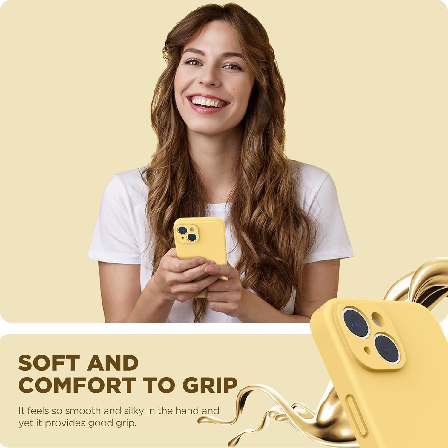 imageSURPHY Compatible with iPhone 14 Case with Screen Protector Camera Protection ampamp Soft Microfiber Lining Liquid Silicone Phone Case 61 inch 2022 RedSunglow