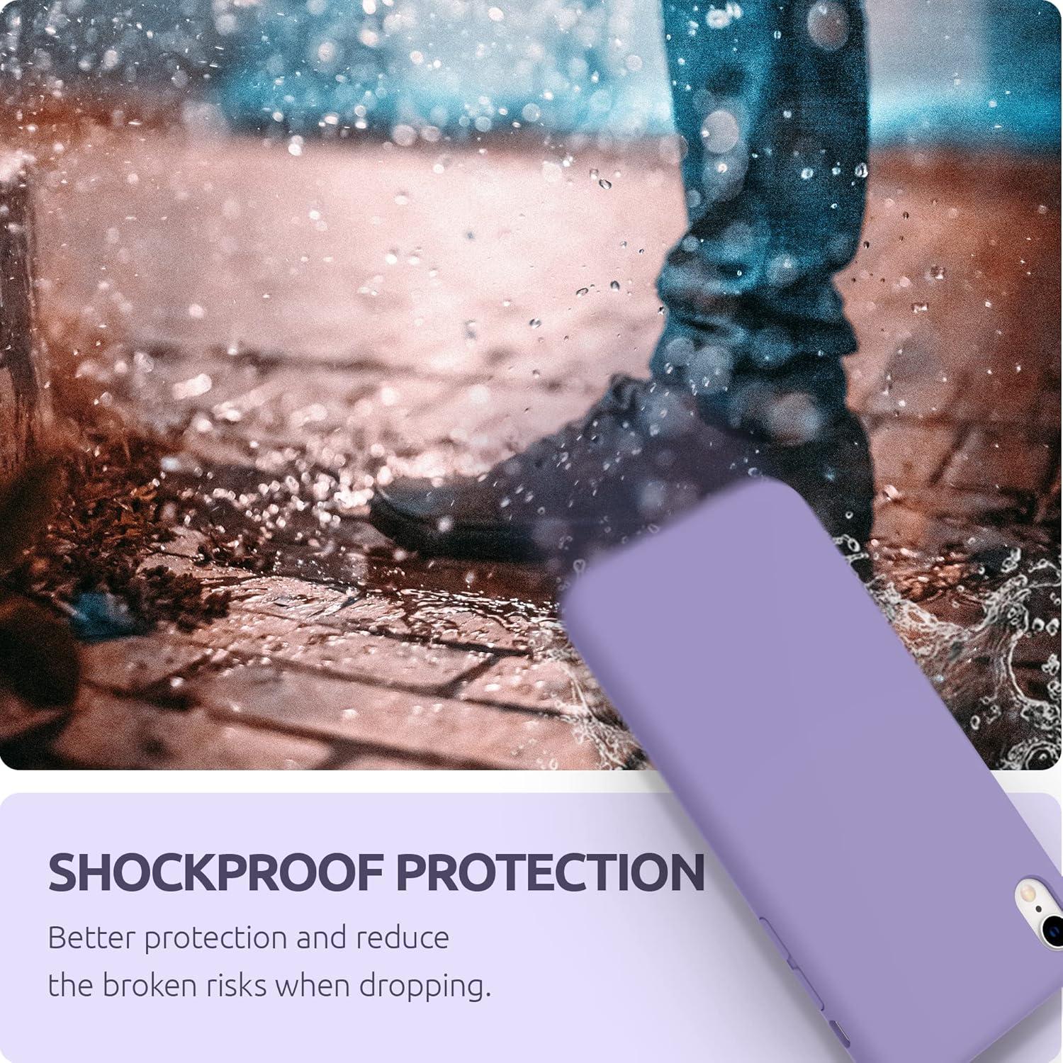 imageSURPHY Compatible with iPhone XR Case Thickened Liquid Silicone Phone Case with Microfiber Lining for iPhone XR 61 inches RedLight Purple