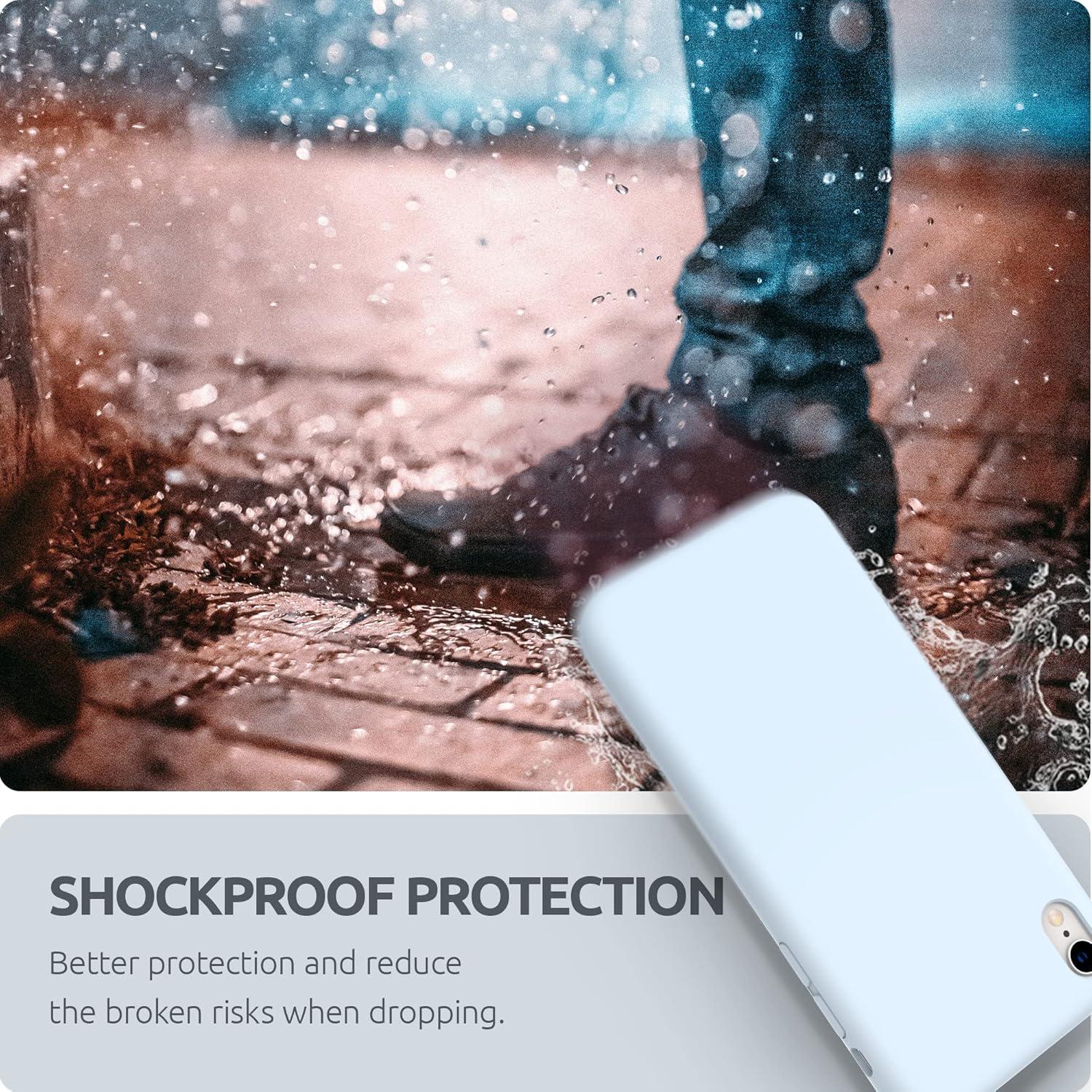 imageSURPHY Compatible with iPhone XR Case Thickened Liquid Silicone Phone Case with Microfiber Lining for iPhone XR 61 inches RedSky Blue