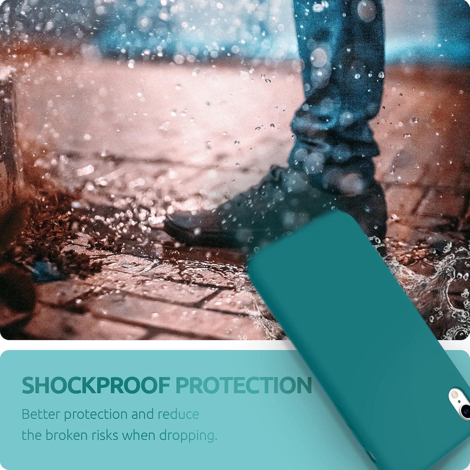 imageSURPHY Compatible with iPhone XR Case Thickened Liquid Silicone Phone Case with Microfiber Lining for iPhone XR 61 inches RedTeal Blue