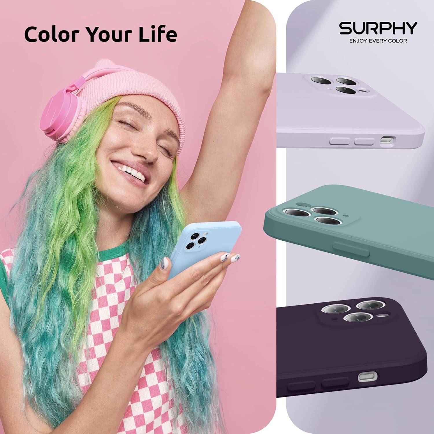 imageSURPHY Design for iPhone 11 Pro Case with Camera Protection Straight Edges Liquid Silicone Phone Case for iPhone 11 Pro 58 inches SeafoamCloud Blue