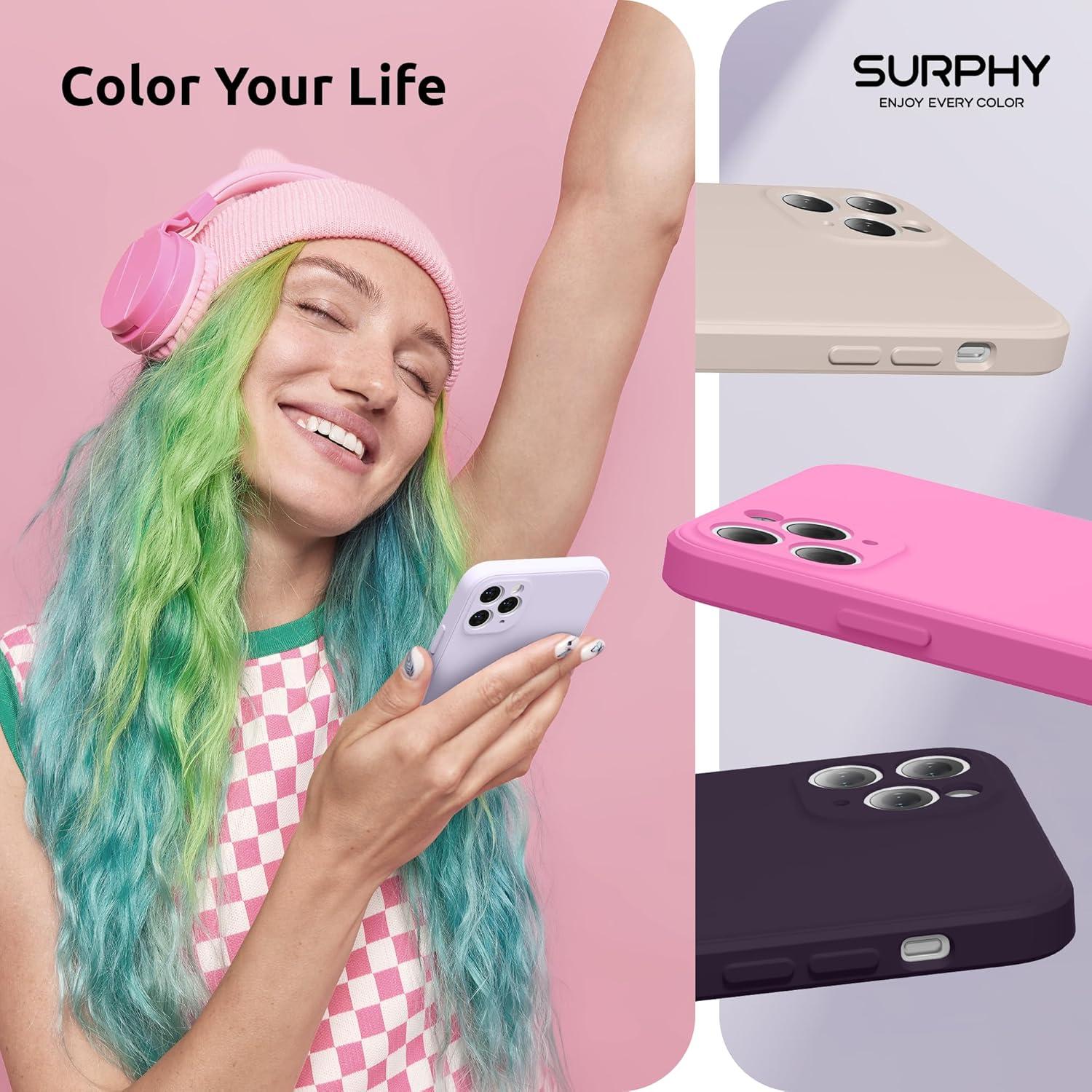 imageSURPHY Design for iPhone 11 Pro Case with Camera Protection Straight Edges Liquid Silicone Phone Case for iPhone 11 Pro 58 inches SeafoamLight Lavender