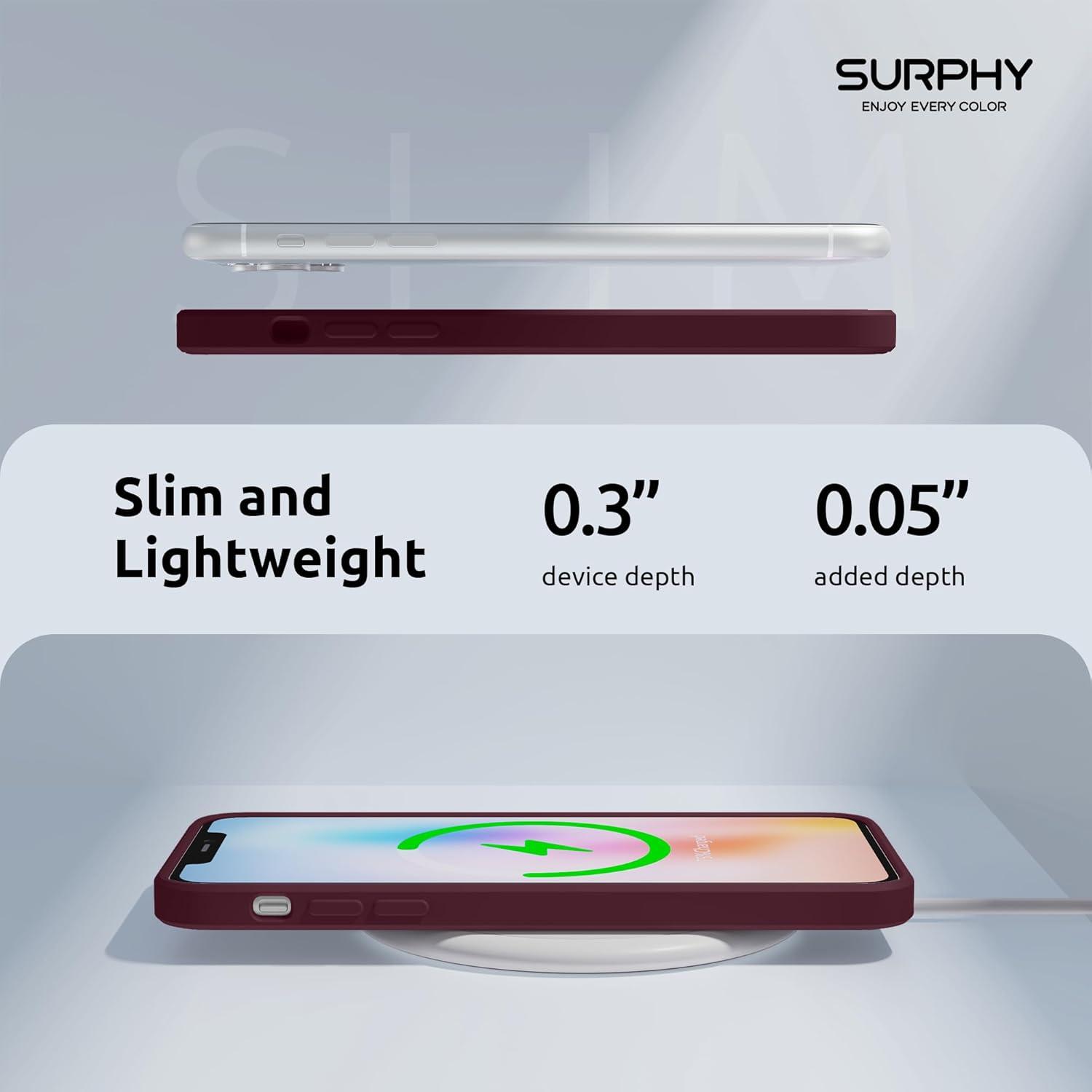 imageSURPHY Design for iPhone 11 Pro Case with Camera Protection Straight Edges Liquid Silicone Phone Case for iPhone 11 Pro 58 inches SeafoamPlum