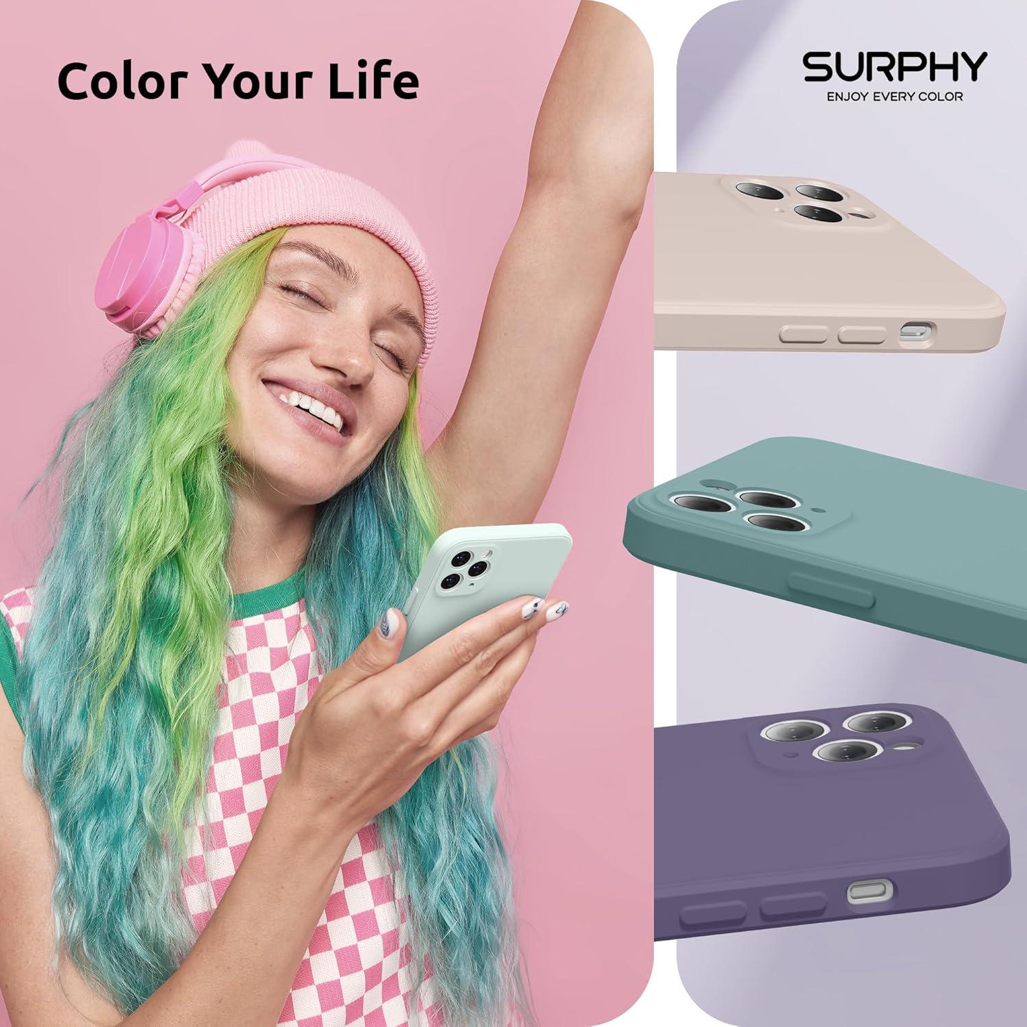 imageSURPHY Design for iPhone 11 Pro Case with Camera Protection Straight Edges Liquid Silicone Phone Case for iPhone 11 Pro 58 inches SeafoamSeafoam