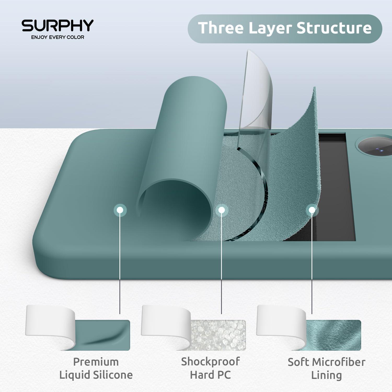 imageSURPHY Designed for Galaxy S24 Plus Case 67 inch 2024 Camera Protection Soft Microfiber Lining Liquid Silicone Galaxy S24 Phone Case Lilac PurpleCactus Green