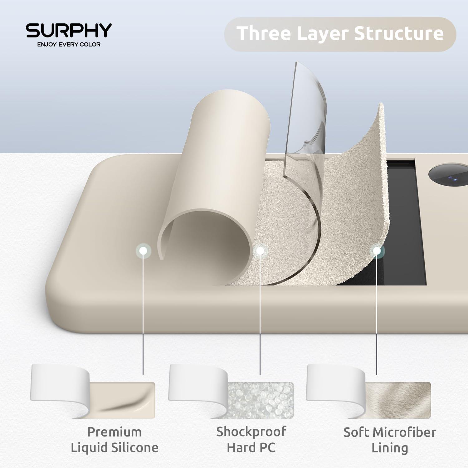 imageSURPHY Designed for Galaxy S24 Plus Case 67 inch 2024 Camera Protection Soft Microfiber Lining Liquid Silicone Galaxy S24 Phone Case Lilac PurpleStone