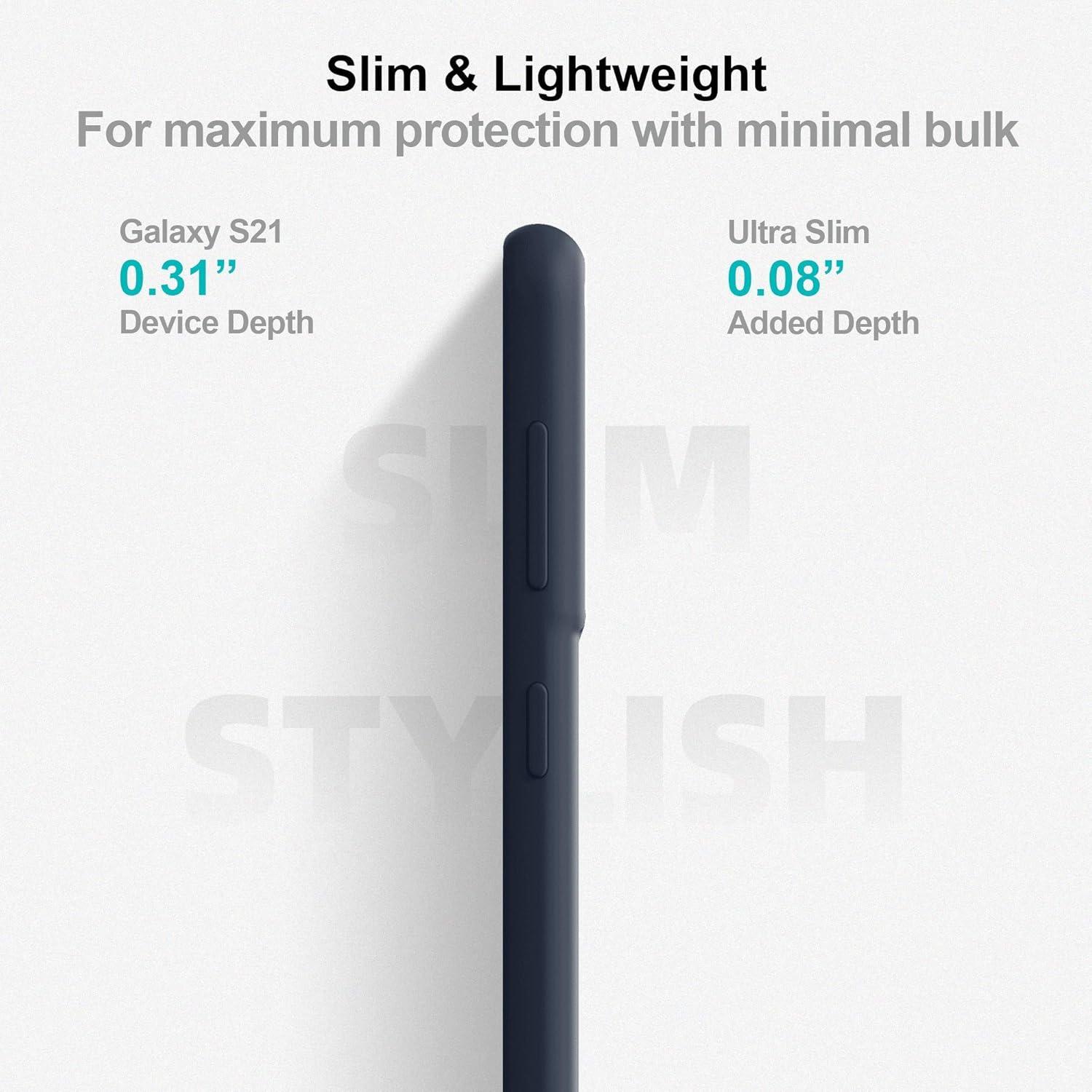 imageSURPHY Designed for Samsung Galaxy S21 Case 62 inch Liquid Silicone Case with Microfiber Lining for Samsung Galaxy S21 5G 2021 Midnight Blue