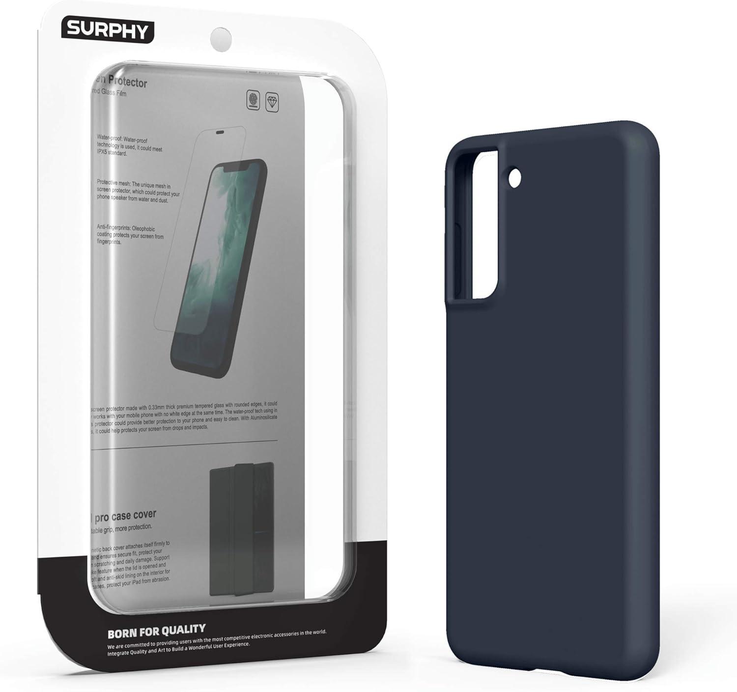 imageSURPHY Designed for Samsung Galaxy S21 Plus Case 67 inch Liquid Silicone Case with Microfiber Lining for Samsung Galaxy S21 5G 2021 Midnight Blue